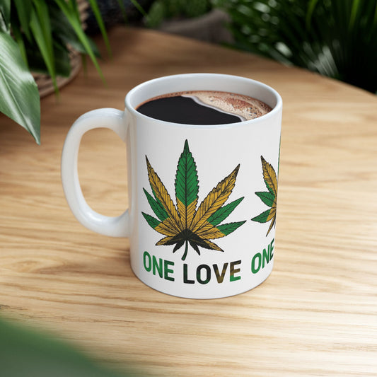 One Love Mug — Gradient Leaf Unity Drinkware (11oz)