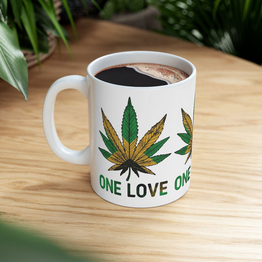 One Love Mug — Gradient Leaf Unity Drinkware (11oz) Leela's Ink