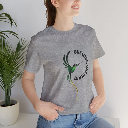 T-Shirt — Hummingbird "One Love, One Heart" Peace Graphic Tee Leela's Ink