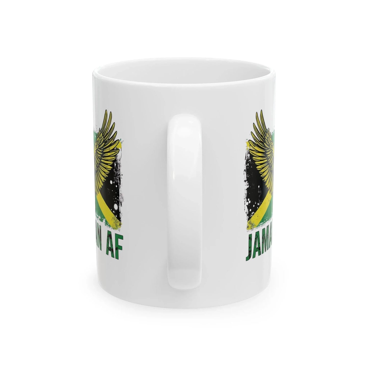 Jamaican AF Ceramic Mug – Jamaica Flag & Eagle Coffee Cup (11oz) Leela's Ink