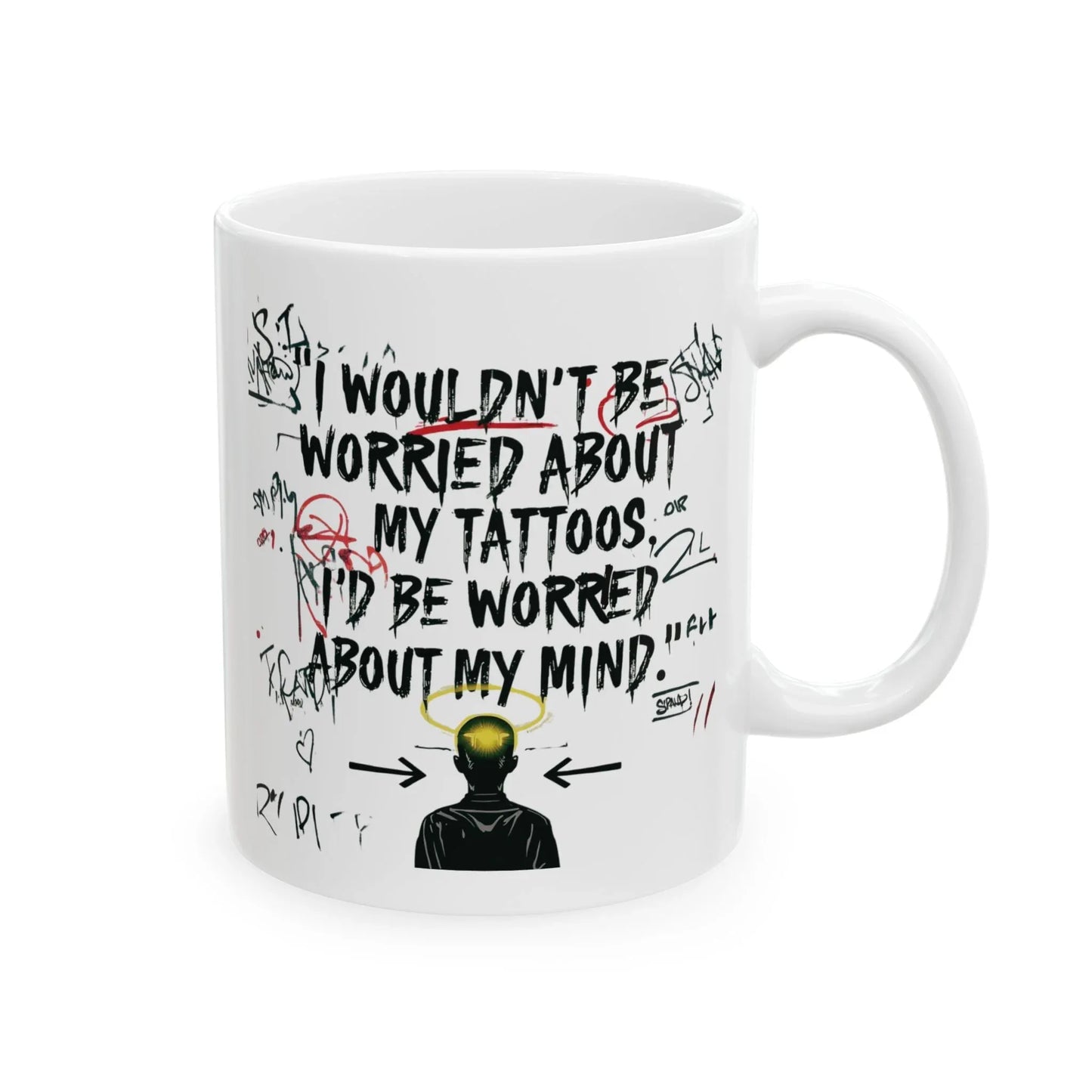 Mind Over Ink Ceramic Mug - No Background (11oz) Leela's Ink