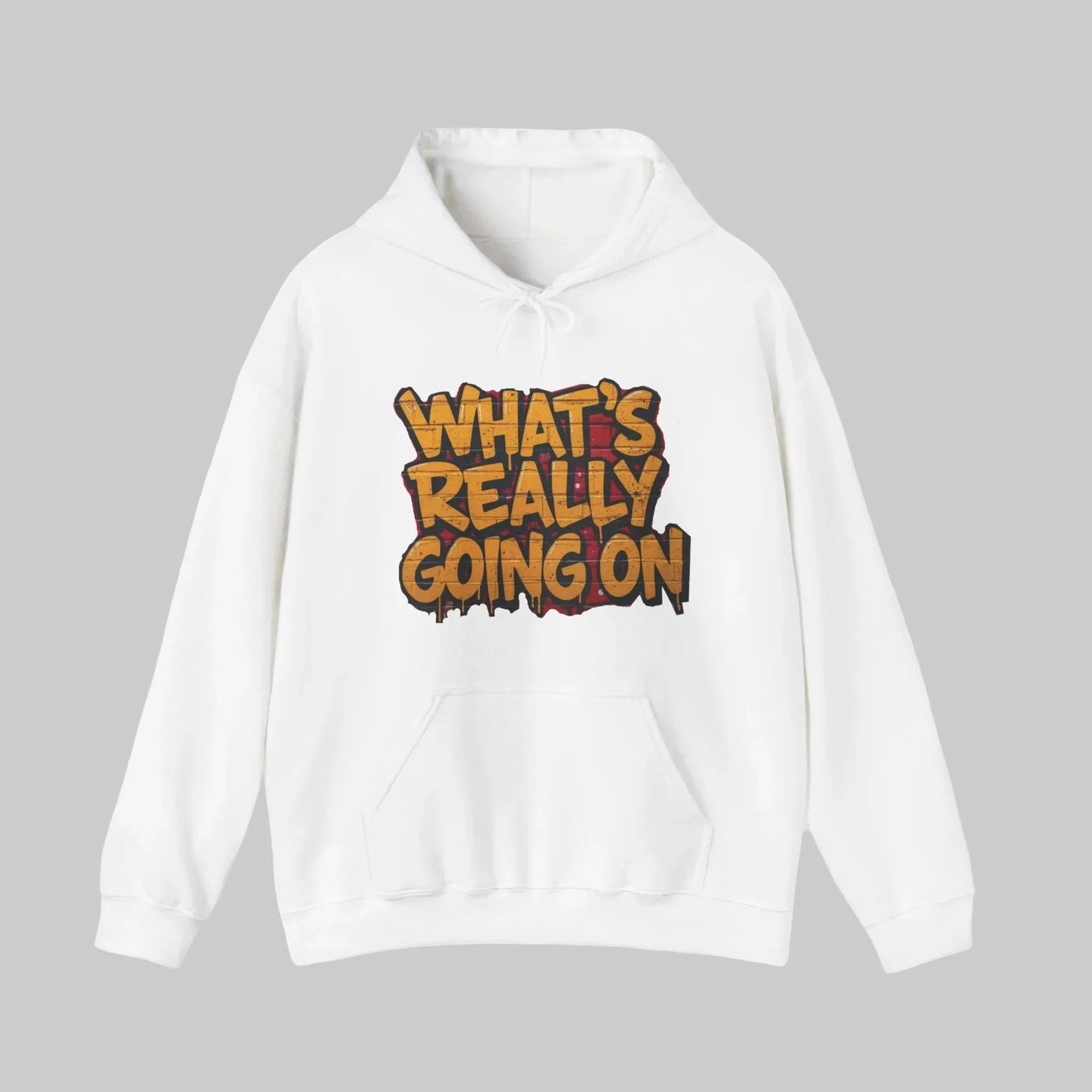 WHAT’S REALLY GOING ON Hoodie — Yellow Graffiti Truthwear Leela's Ink