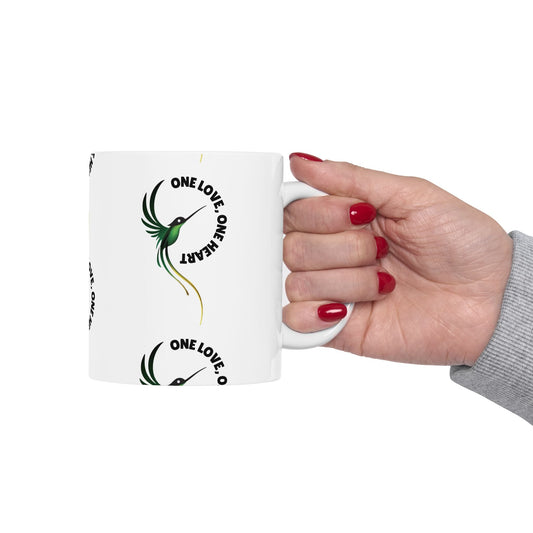 Jamaican Mug — “One Love, One Heart” (11oz) Leela's Ink