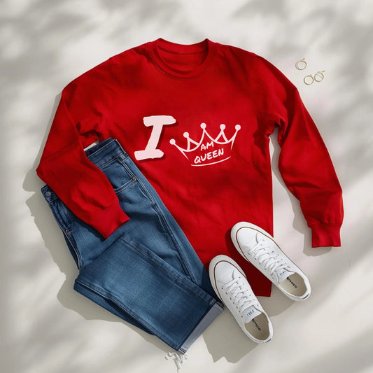 "I Am Queen" Crown Long Sleeve Tee