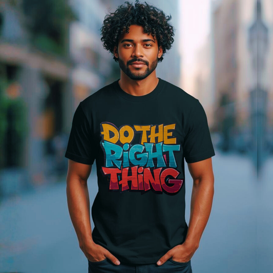 Do The Right Thing Tee — Bold Graffiti Justice T‑Shirt