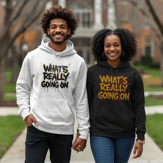 WHAT’S REALLY GOING ON Hoodie — Yellow Graffiti Truthwear Leela's Ink