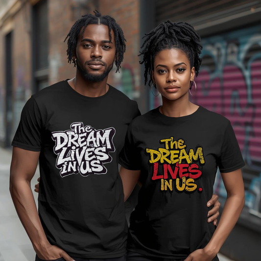 The Dream Lives In Us” Black & White Minimalist T‑Shirt