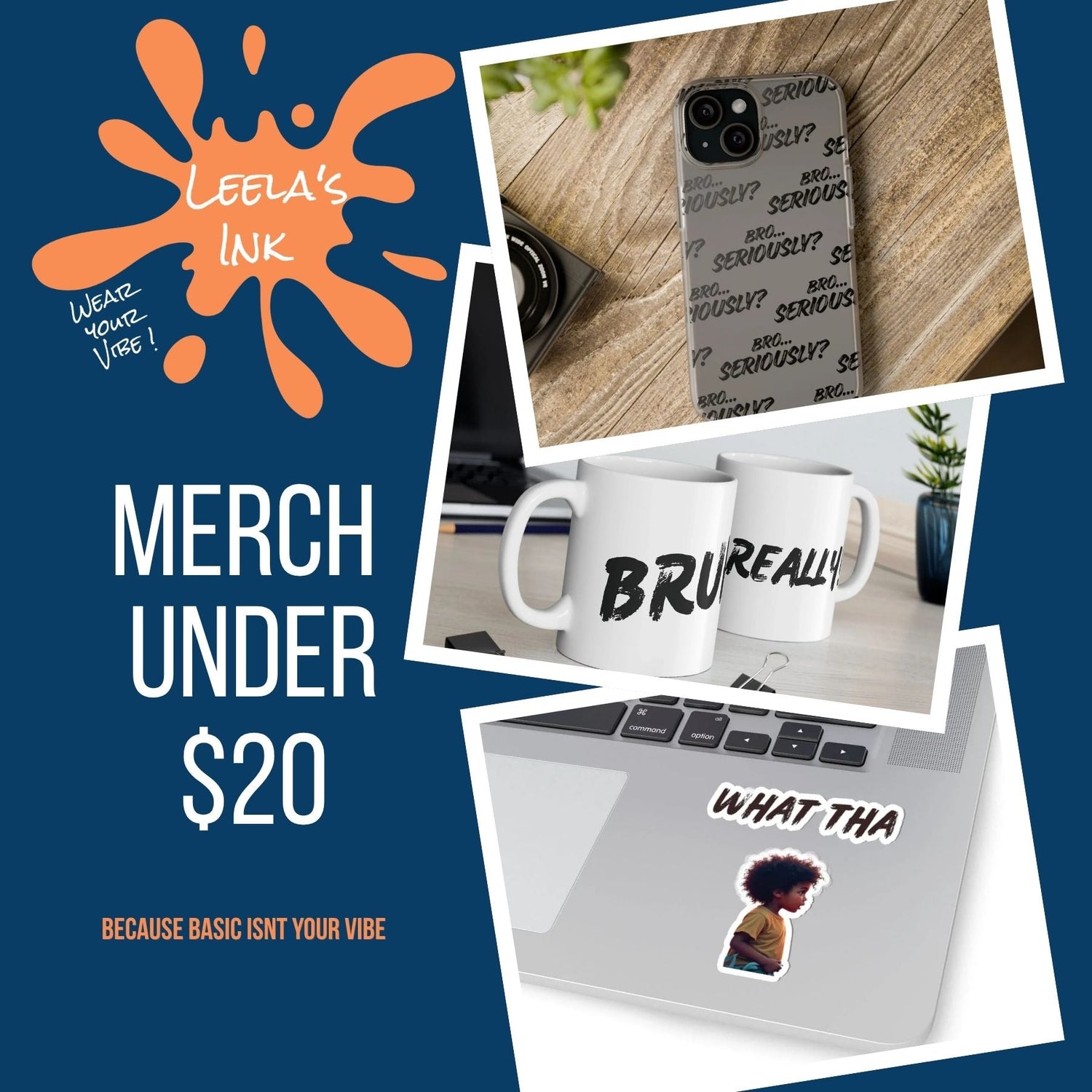 Bold Merch Under $20 Leela's Ink