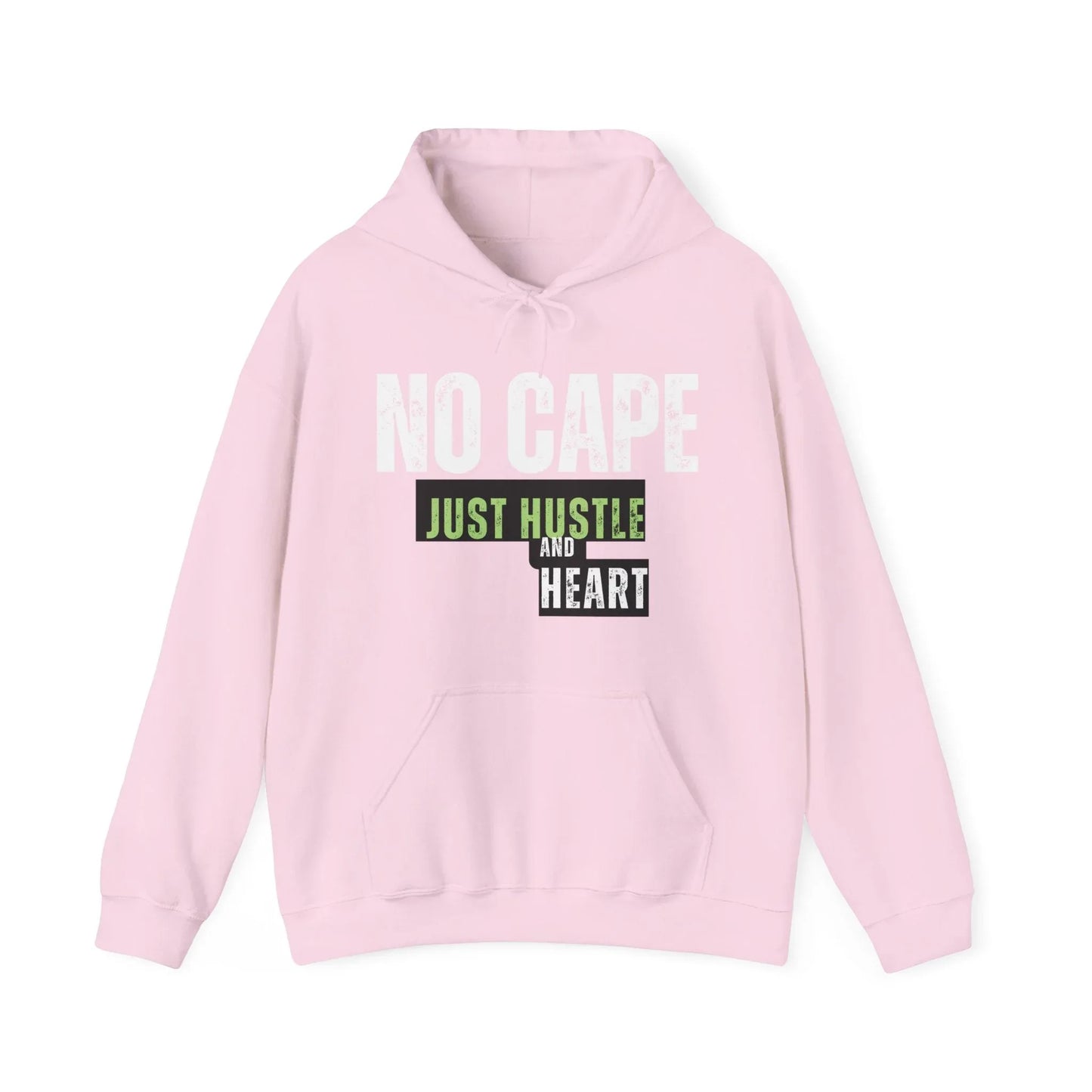 Hoodie — “Just Hustle and Heart” Motivational Pullover Printify