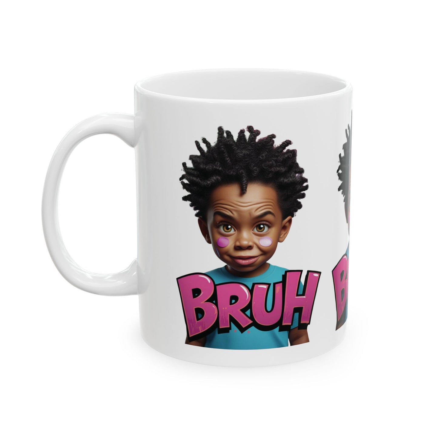 Bruh Kid Ceramic Mug – Funny Cartoon Character Coffee Cup (11oz)