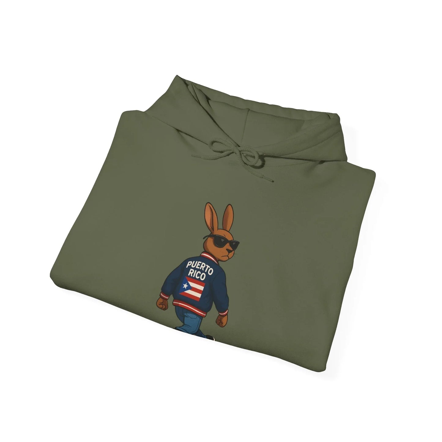 Rabbit Streetwear Hoodie — 'Puerto Rico' Sweater Graphic Pullover Printify
