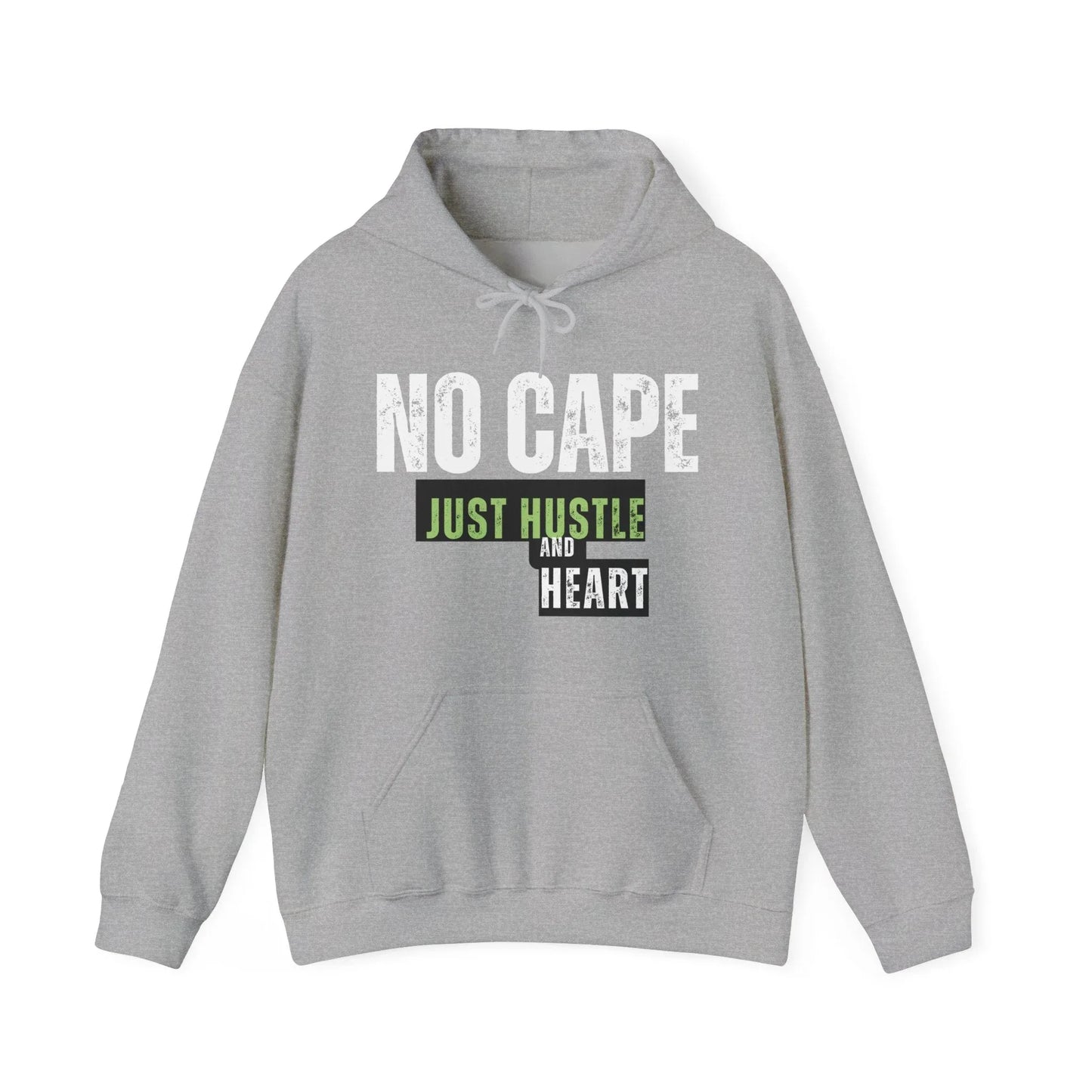 Hoodie — “Just Hustle and Heart” Motivational Pullover Printify