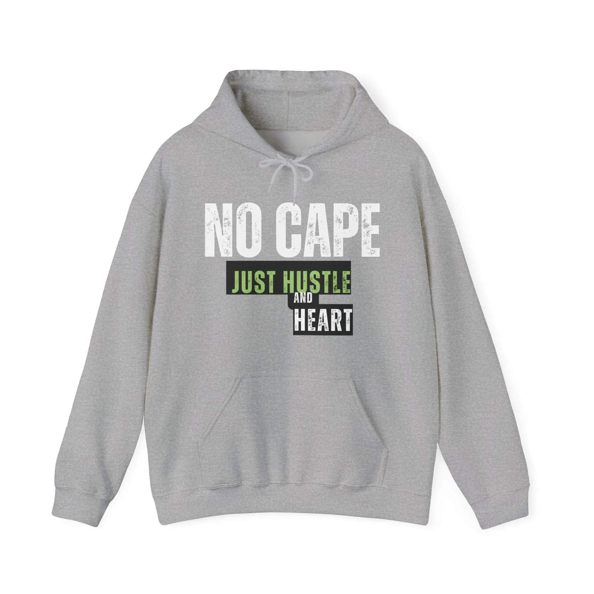 Hoodie — “Just Hustle and Heart” Motivational Pullover Printify