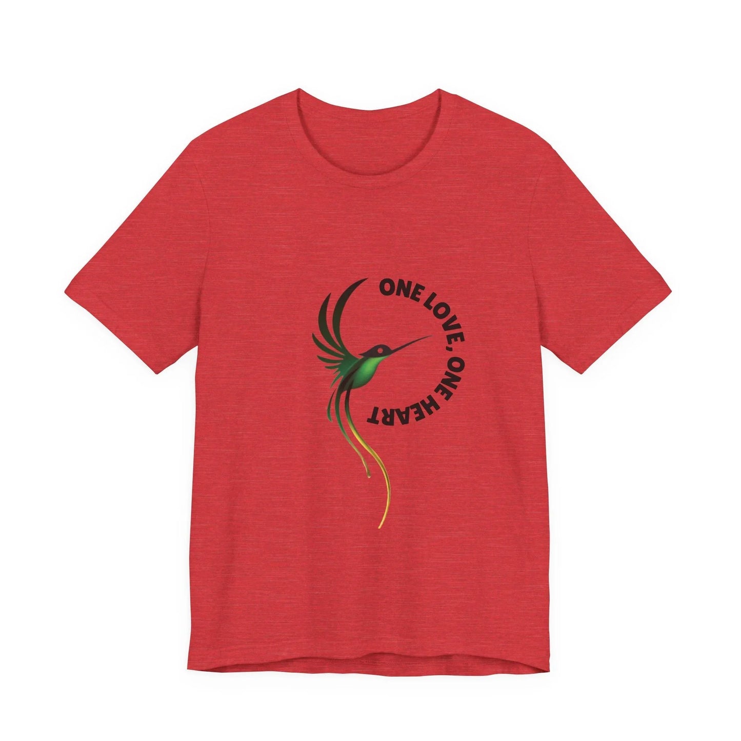 T-Shirt — Hummingbird "One Love, One Heart" Peace Graphic Tee Leela's Ink