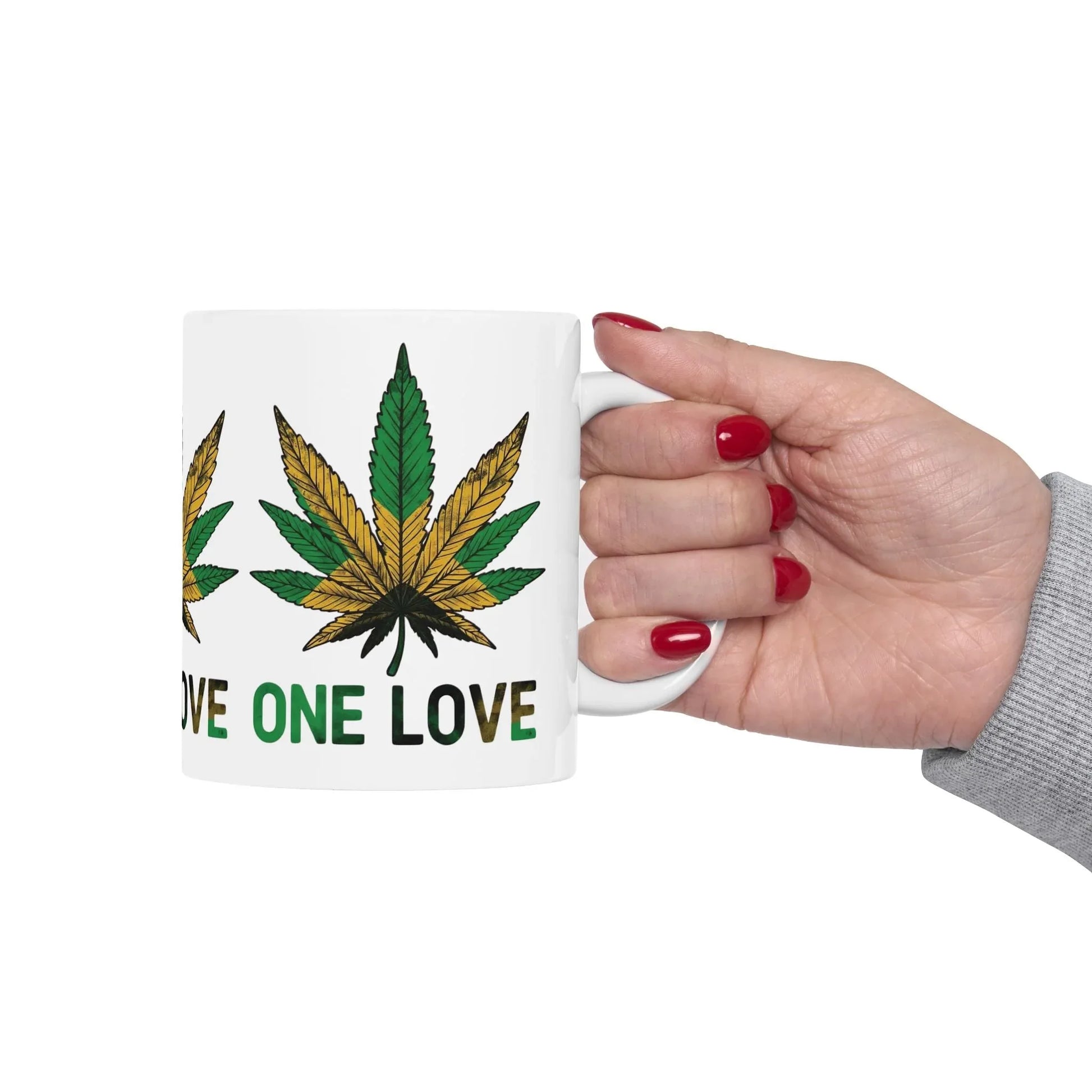 One Love Mug — Gradient Leaf Unity Drinkware (11oz) Leela's Ink