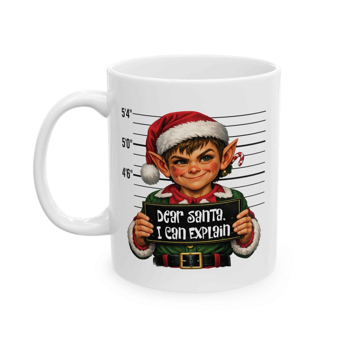 “Dear Santa, I Can Explain” Christmas Elf Mug – 11 oz