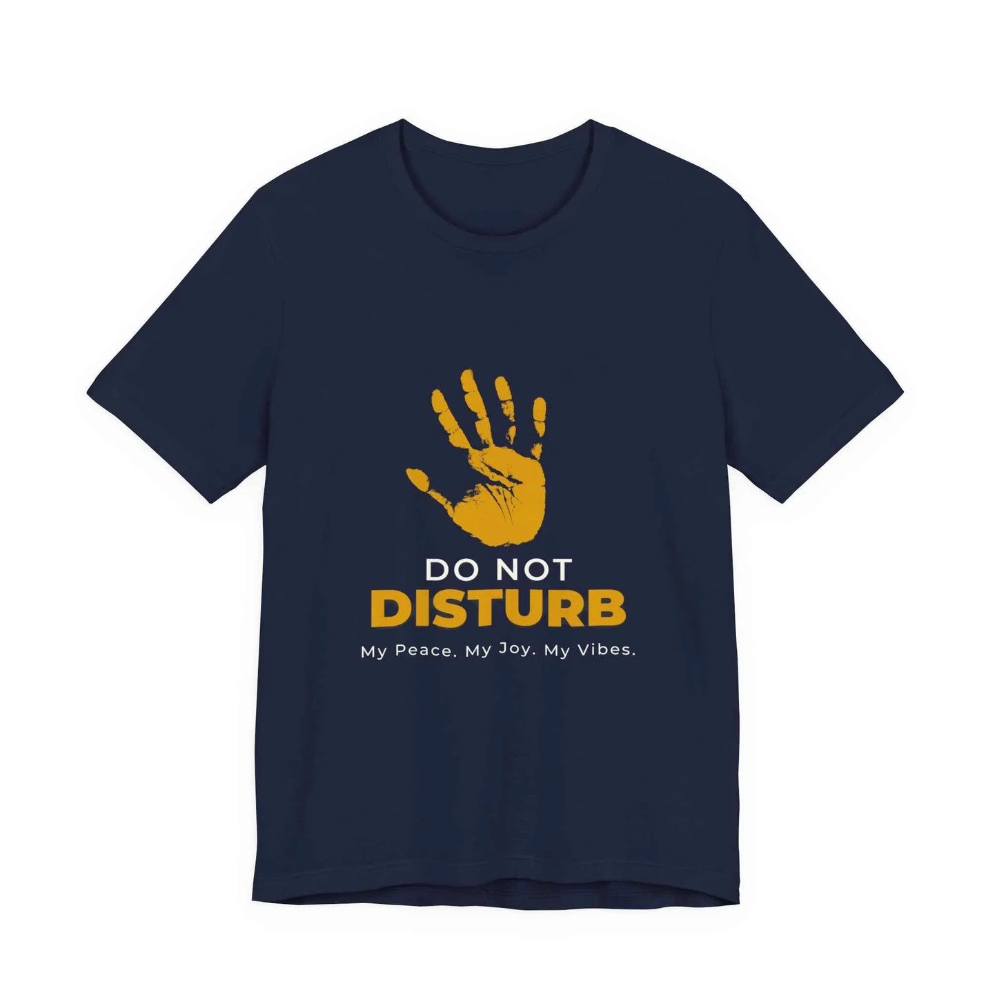 Do Not Disturb Graphic Tee – Yellow Handprint Self-Care Statement Shirt