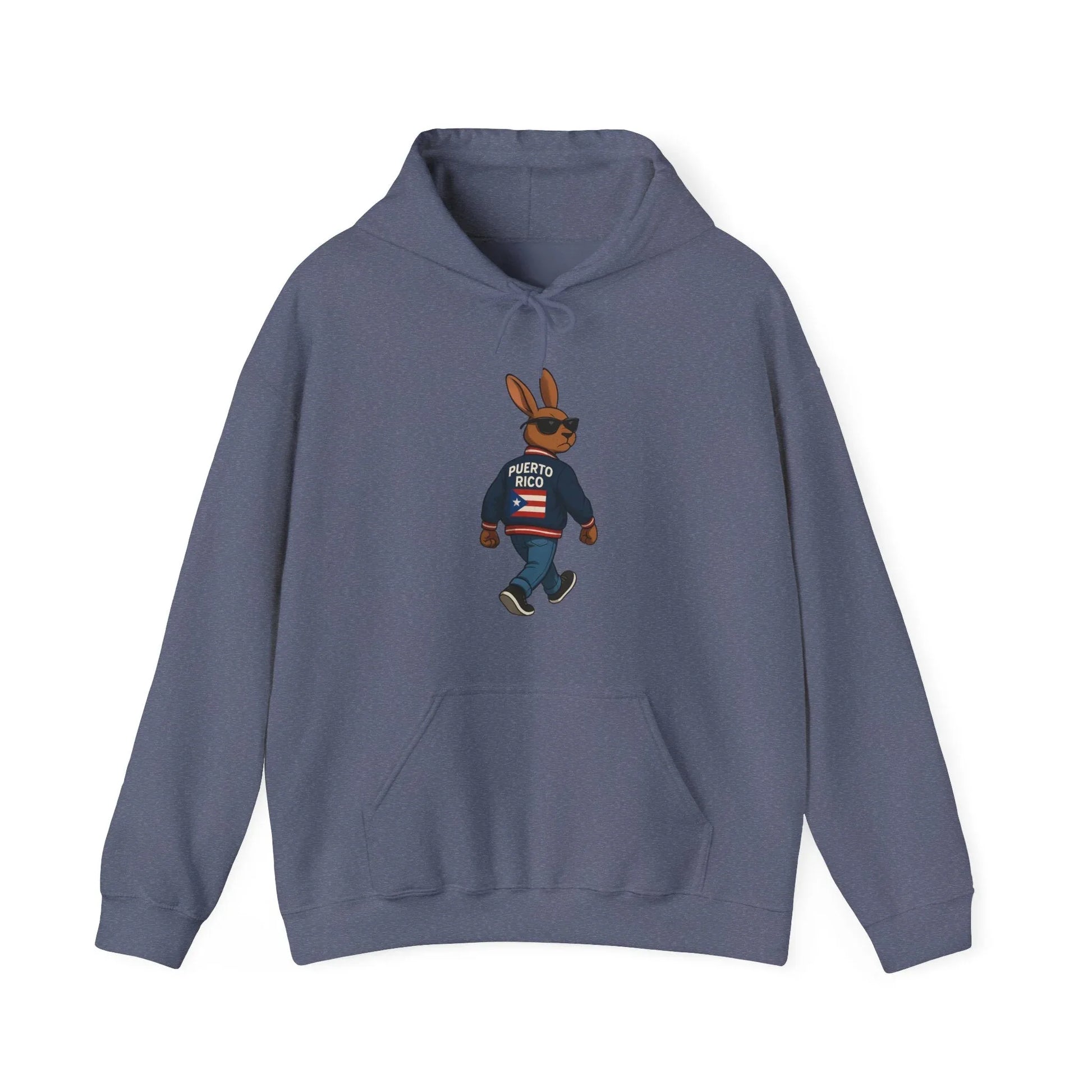 Rabbit Streetwear Hoodie — 'Puerto Rico' Sweater Graphic Pullover Printify