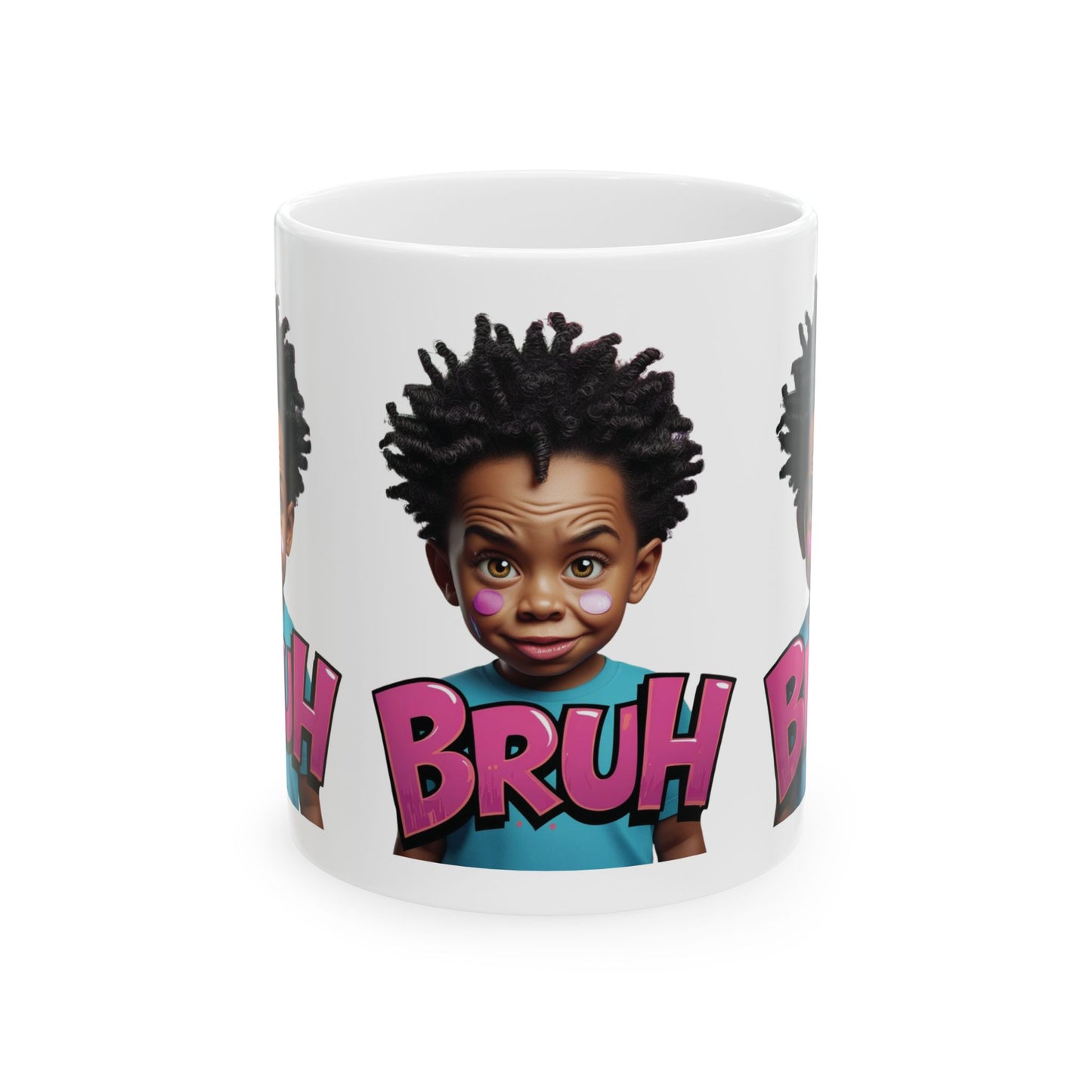 Bruh Kid Ceramic Mug – Funny Cartoon Character Coffee Cup (11oz)