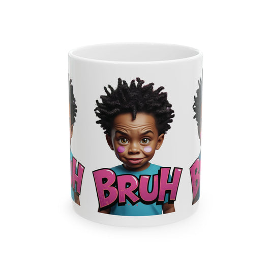 Bruh Kid Ceramic Mug – Funny Cartoon Character Coffee Cup (11oz)