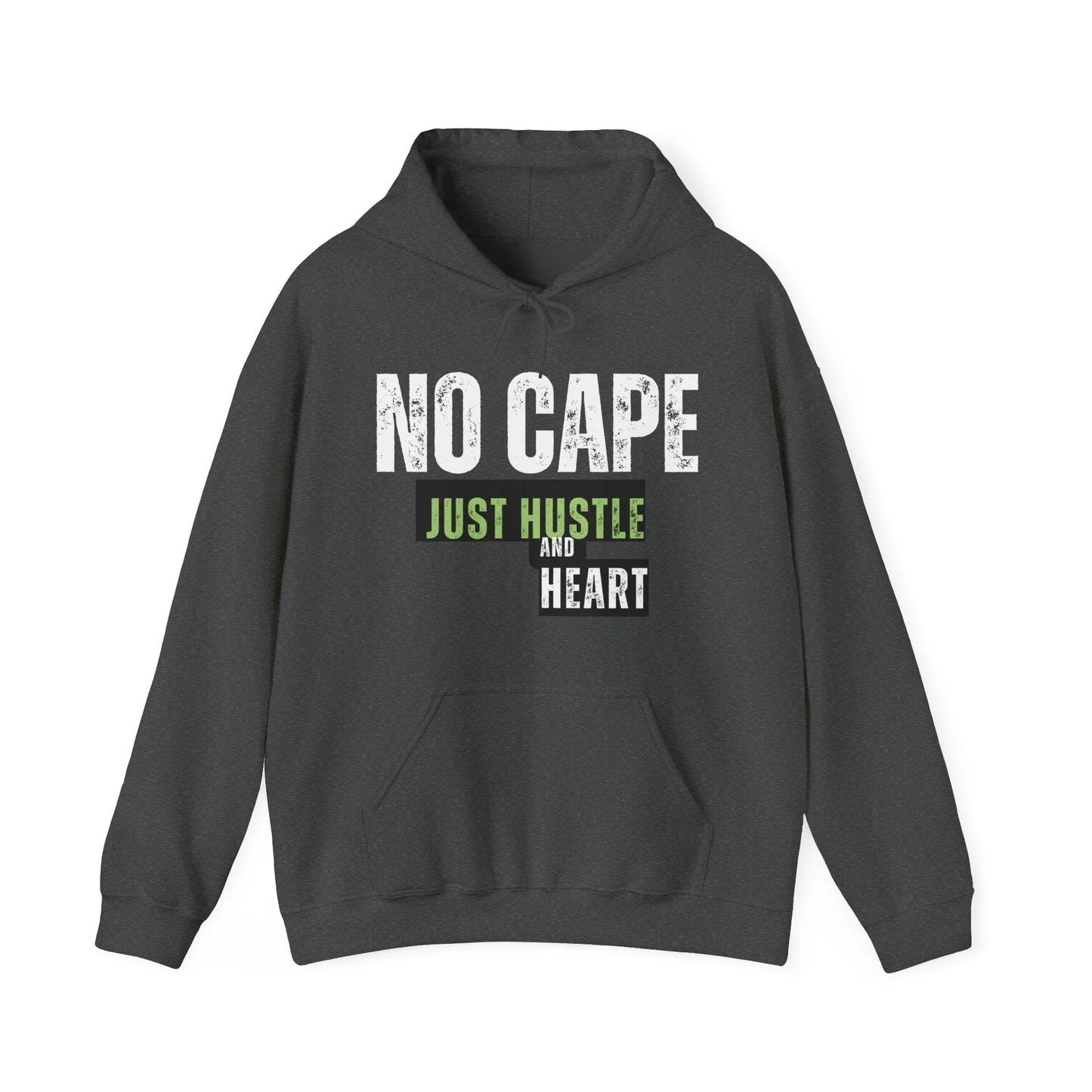 Hoodie — “Just Hustle and Heart” Motivational Pullover Printify