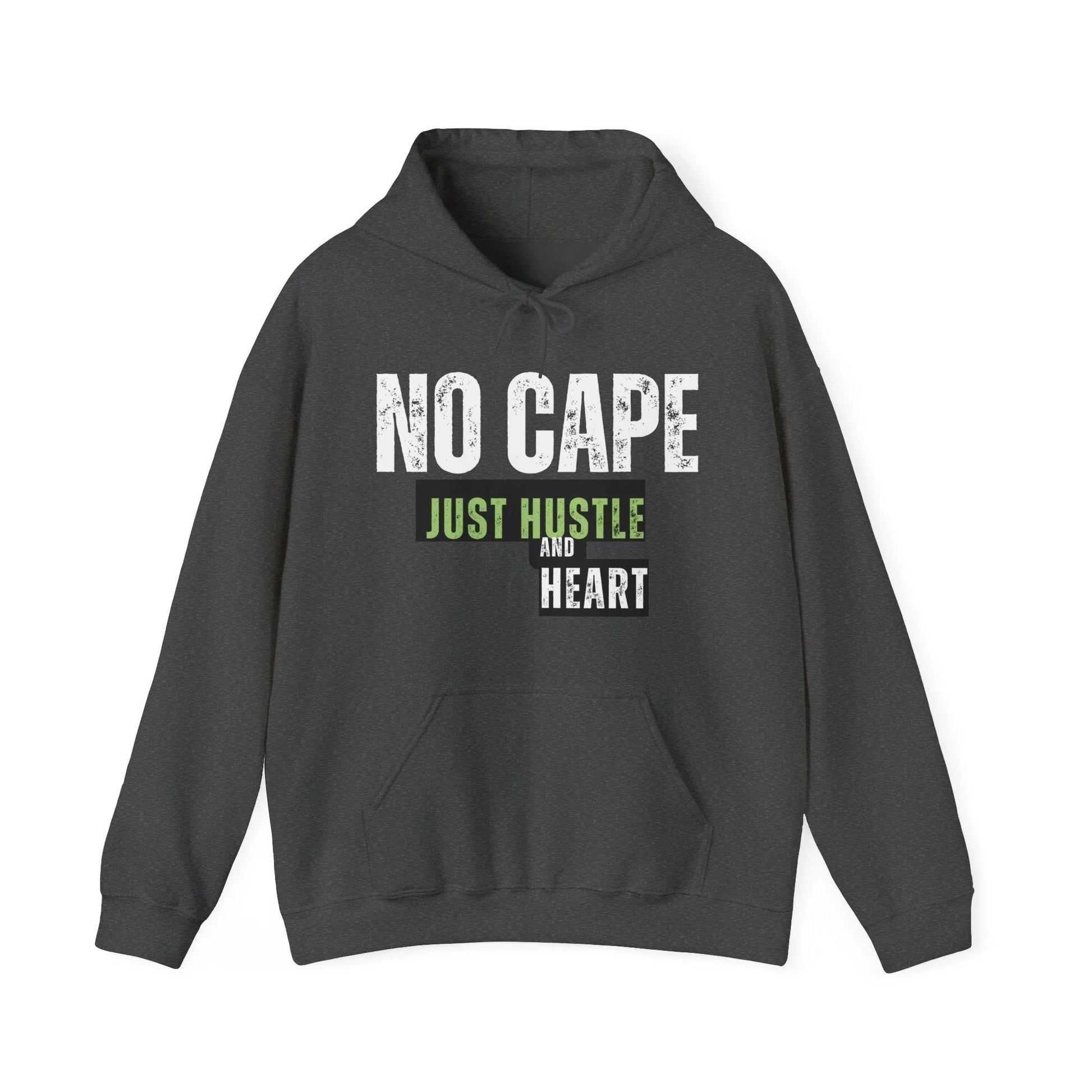 Hoodie — “Just Hustle and Heart” Motivational Pullover Printify