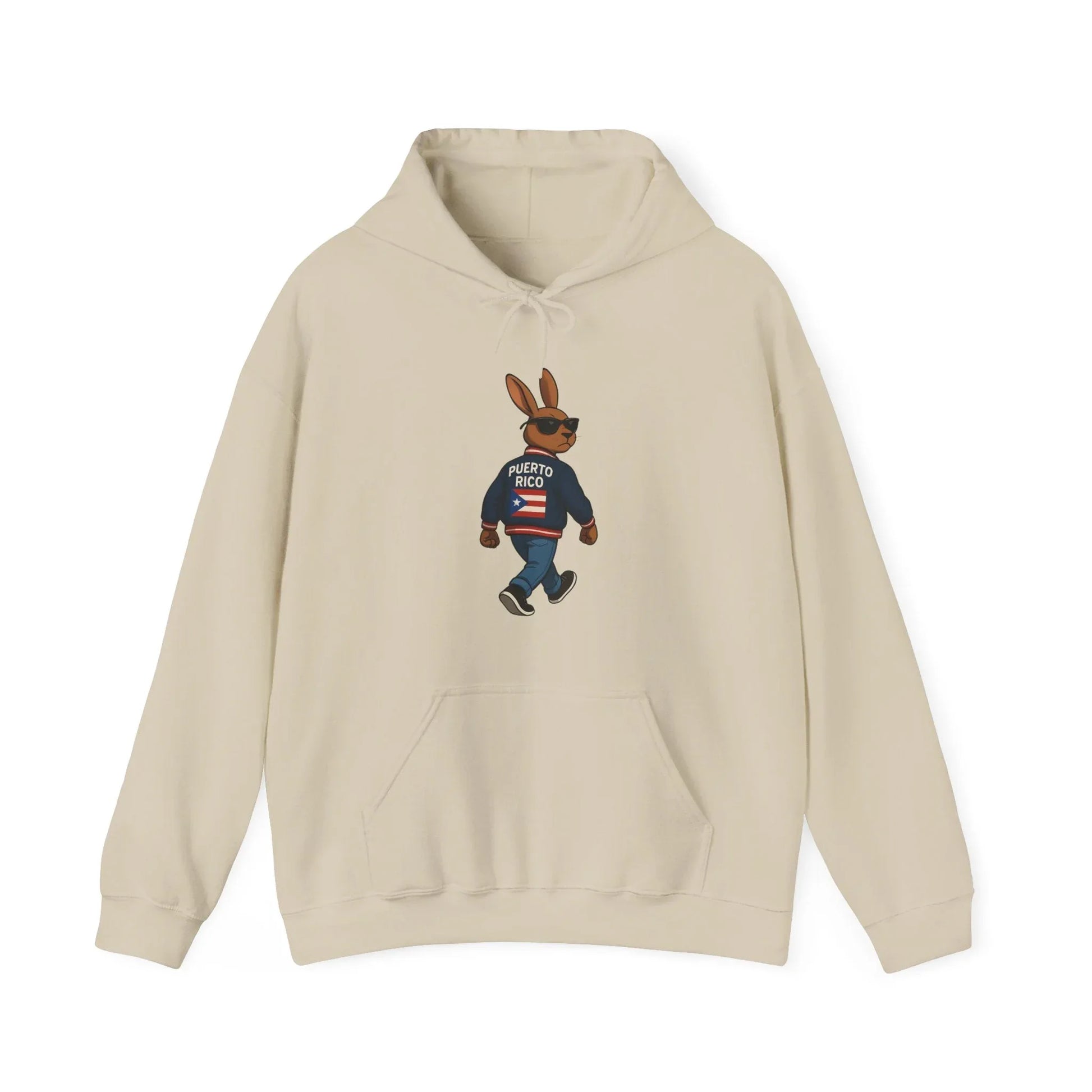 Rabbit Streetwear Hoodie — 'Puerto Rico' Sweater Graphic Pullover Printify