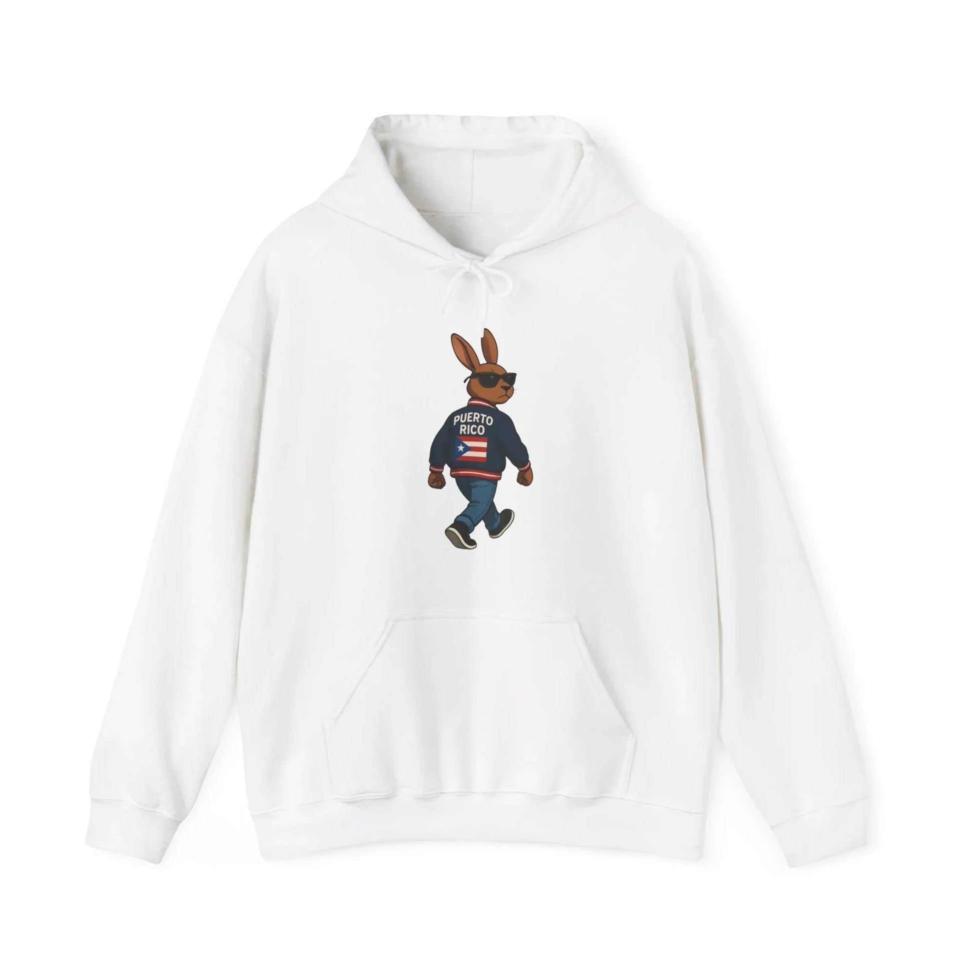 Rabbit Streetwear Hoodie — 'Puerto Rico' Sweater Graphic Pullover Printify