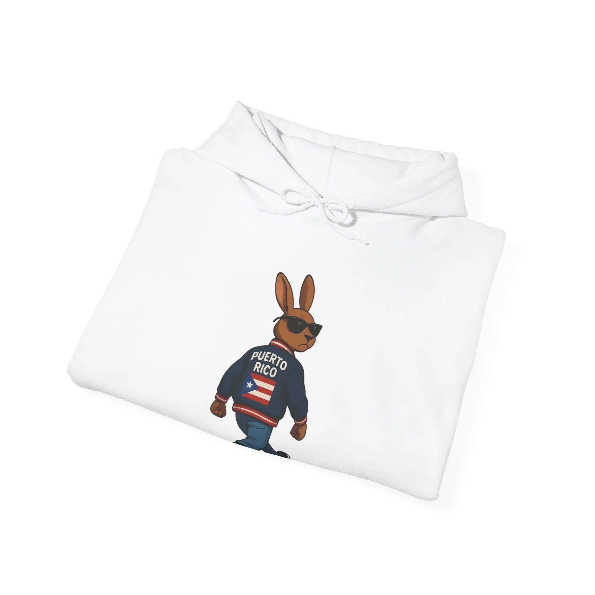 Rabbit Streetwear Hoodie — 'Puerto Rico' Sweater Graphic Pullover Printify