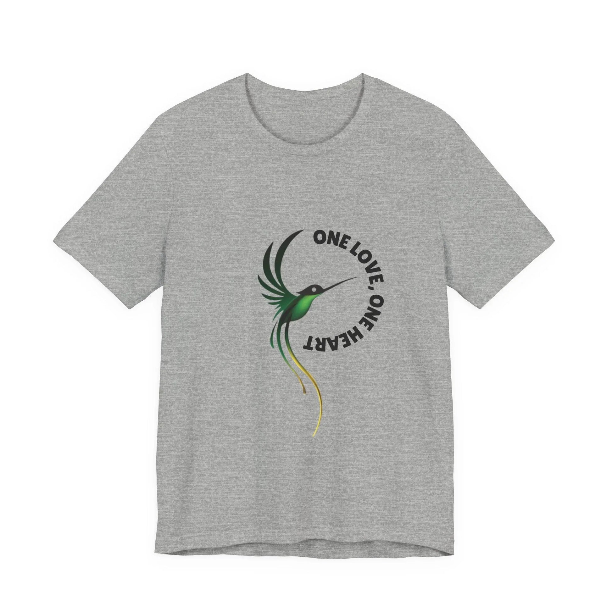 T-Shirt — Hummingbird "One Love, One Heart" Peace Graphic Tee Leela's Ink