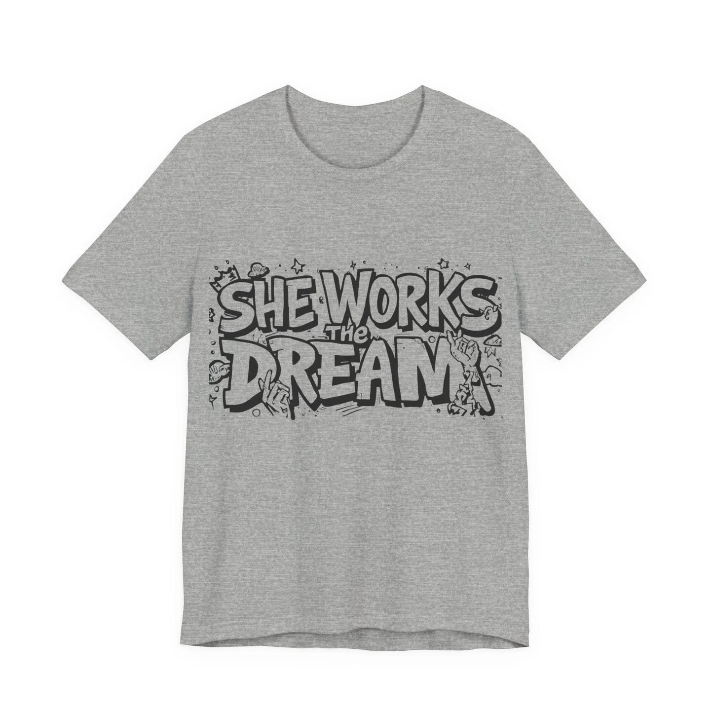 She Works the Dream Tee - Black & Transparent Leela's Ink