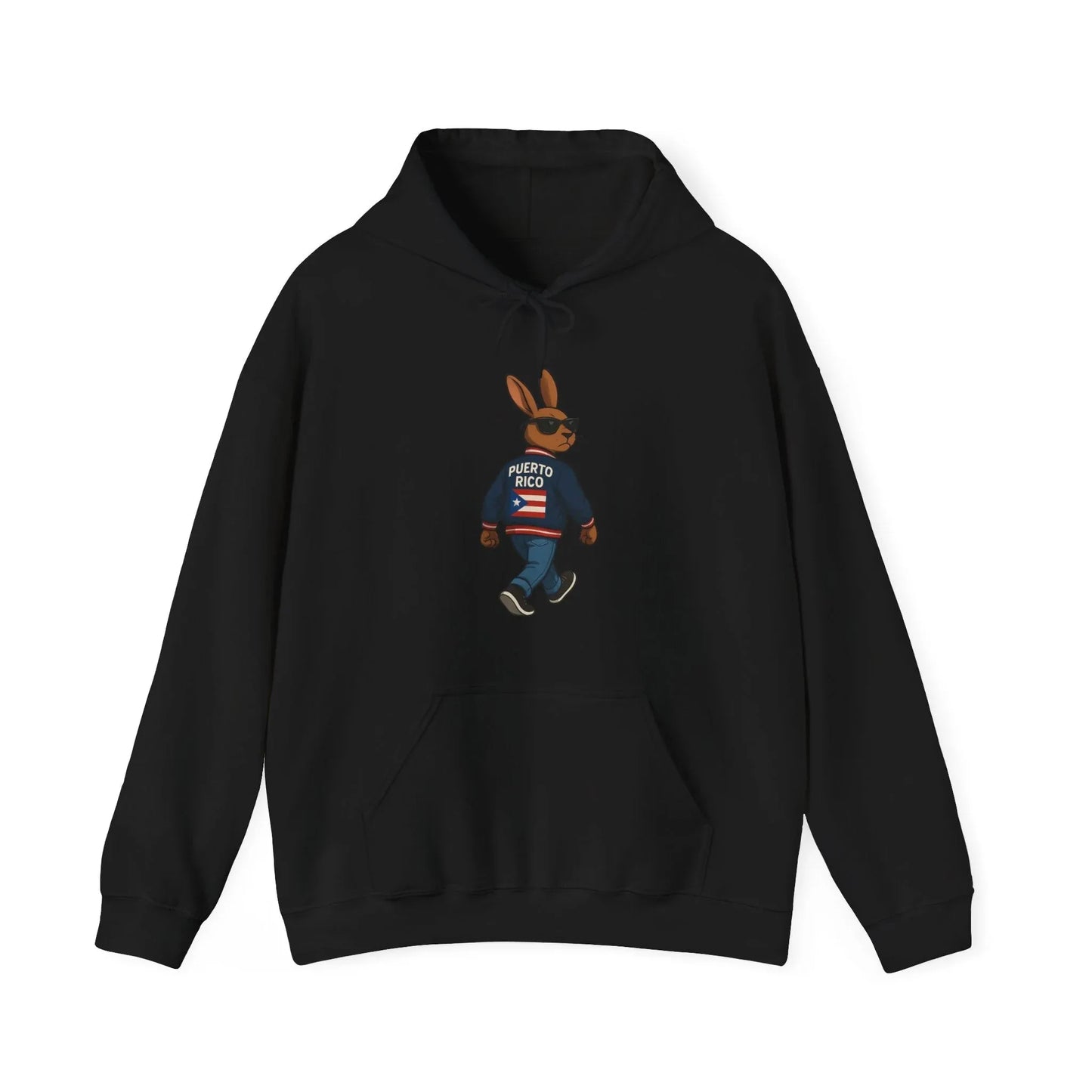 Rabbit Streetwear Hoodie — 'Puerto Rico' Sweater Graphic Pullover Printify