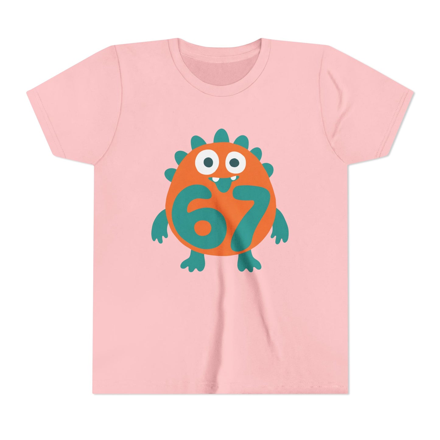 Kids 6/7 Monster T-Shirt flat lay in Pink