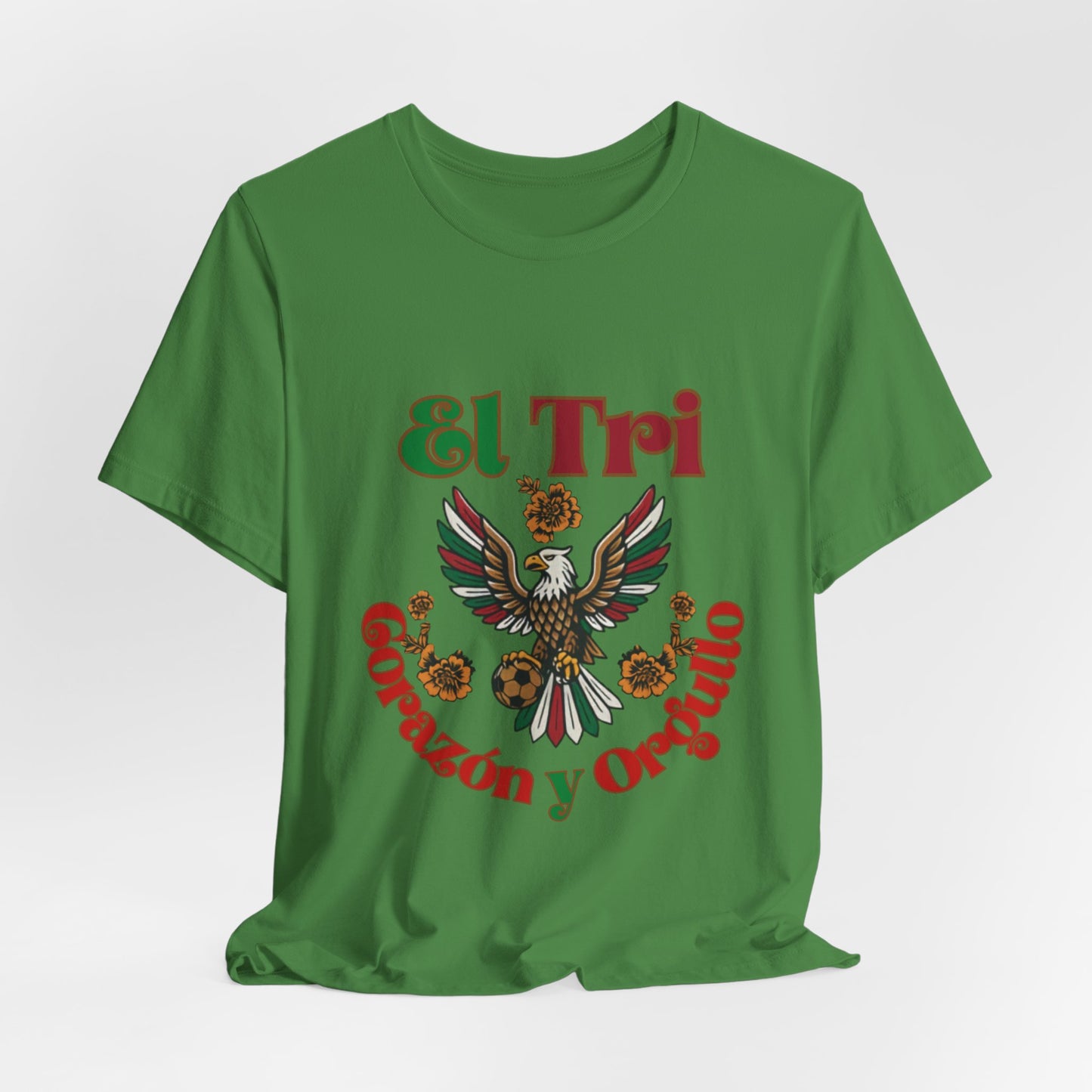 Green t-shirt with 'El Tri' eagle graphic on a white background