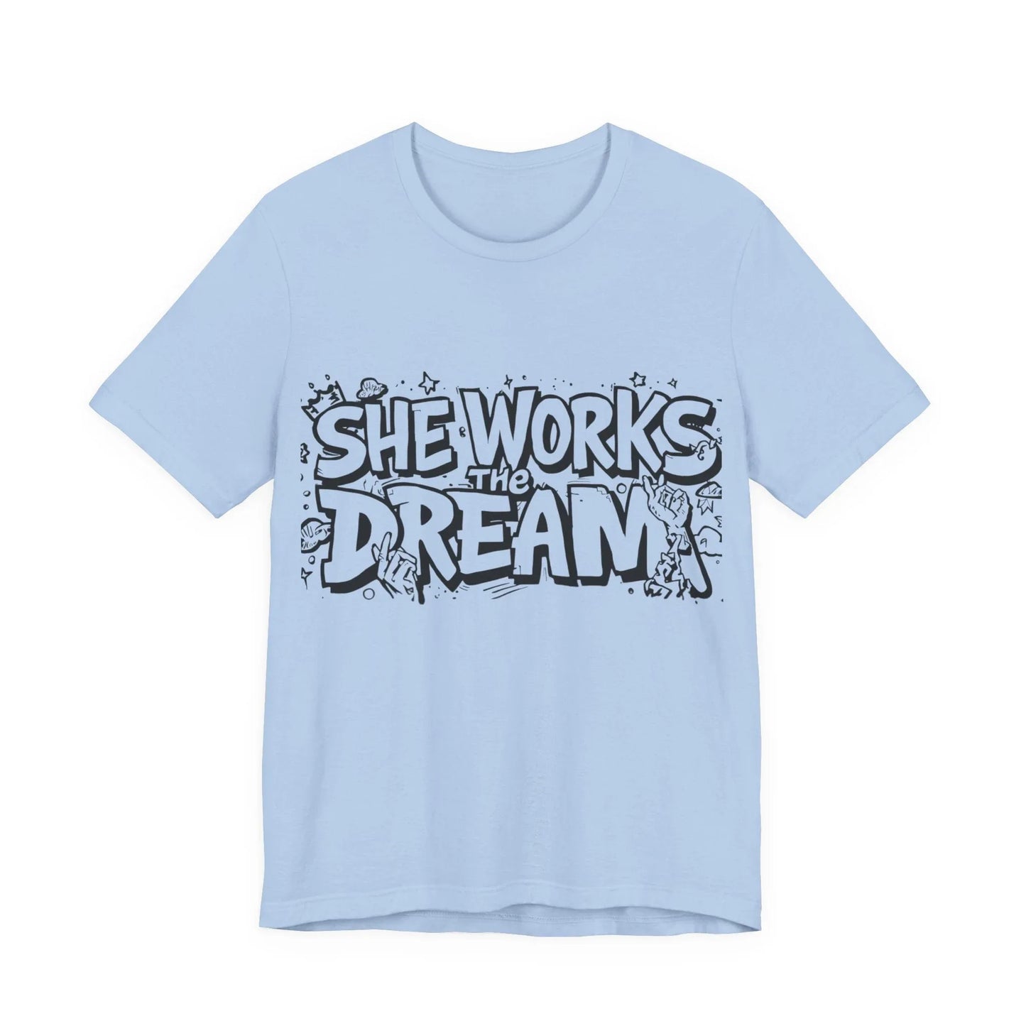 She Works the Dream Tee - Black & Transparent Leela's Ink