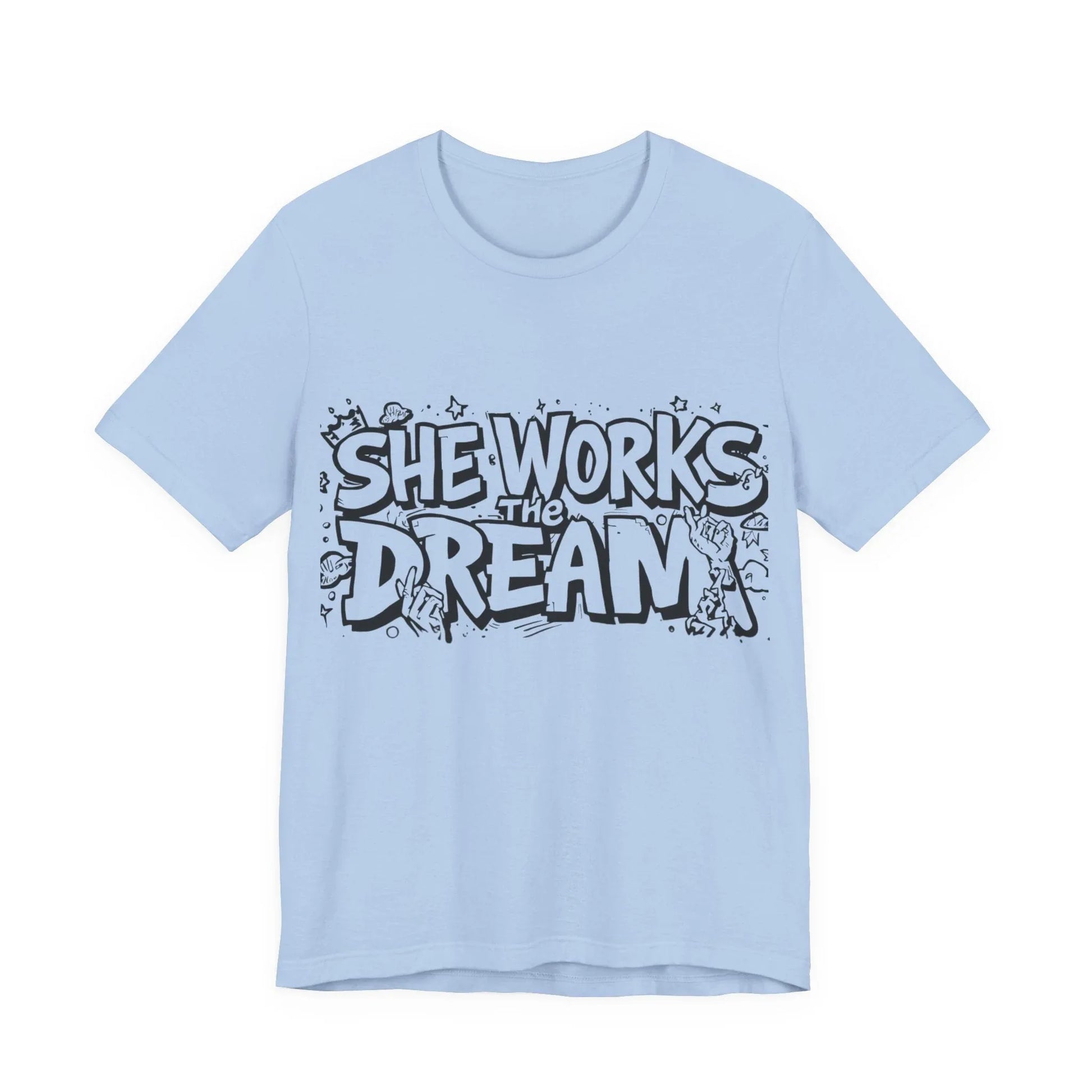 She Works the Dream Tee - Black & Transparent Leela's Ink