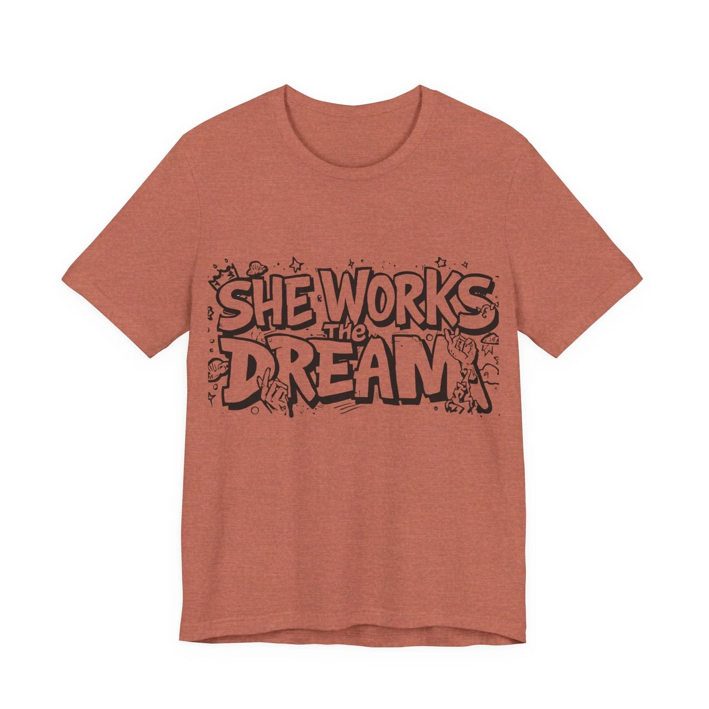 She Works the Dream Tee - Black & Transparent Leela's Ink