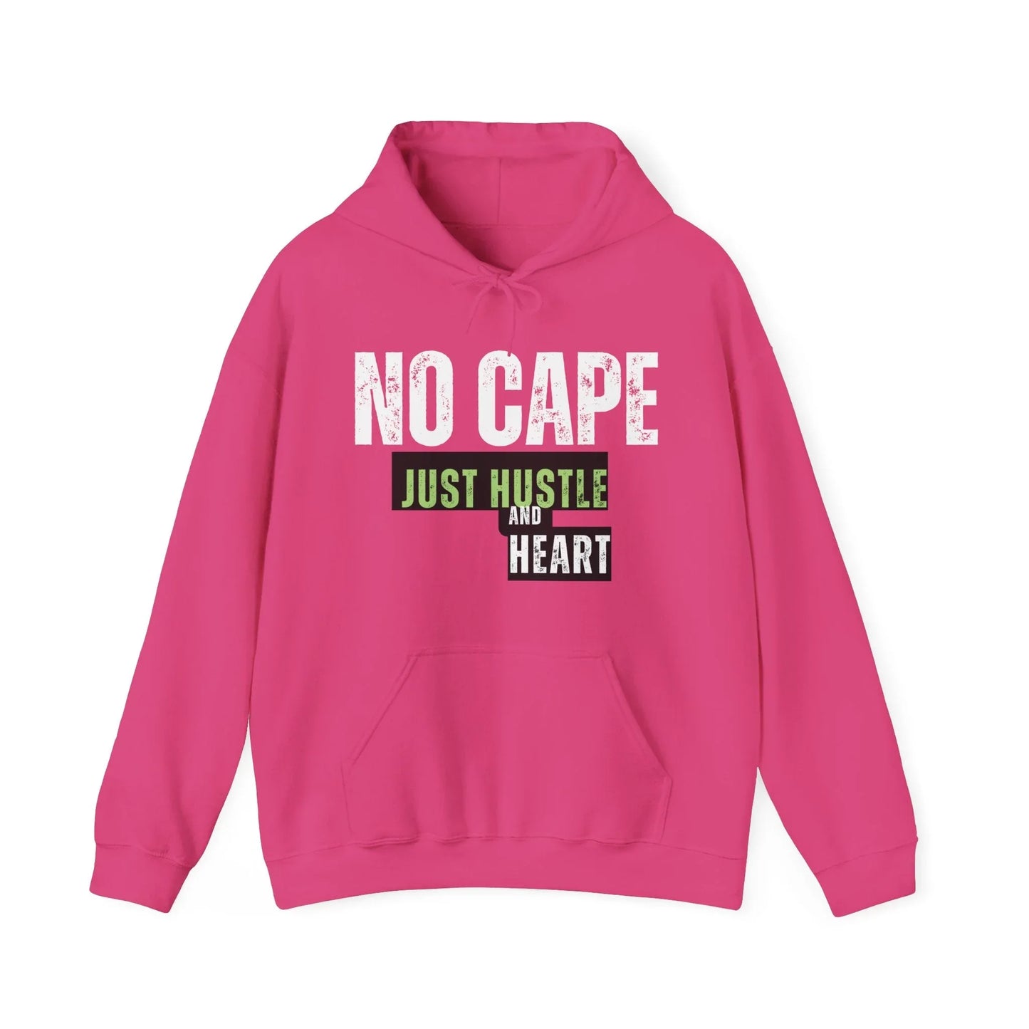 Hoodie — “Just Hustle and Heart” Motivational Pullover Printify