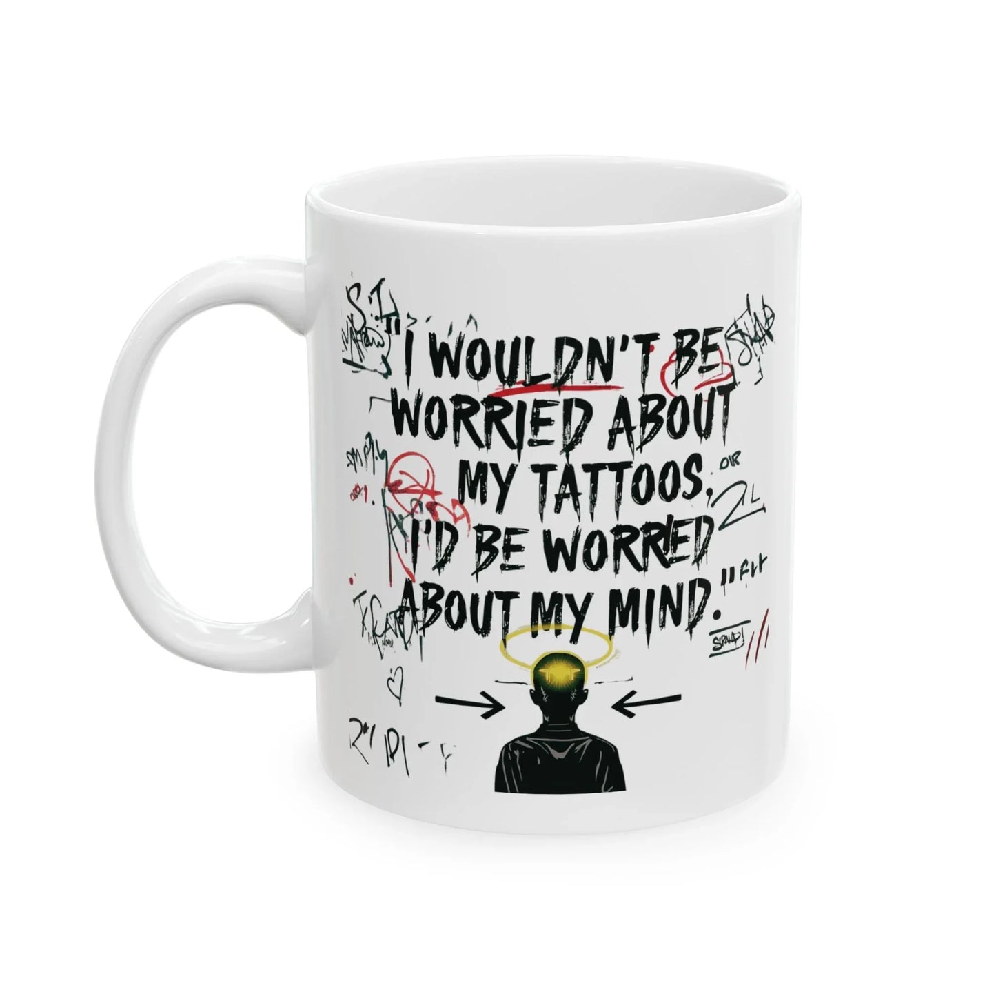 Mind Over Ink Ceramic Mug - No Background (11oz) Leela's Ink