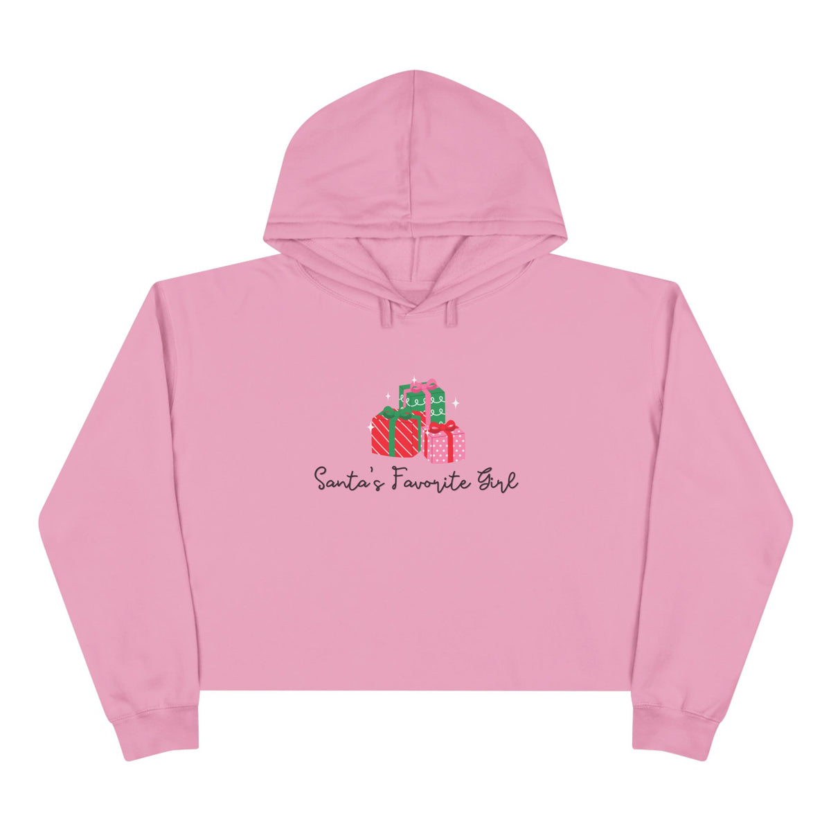 Santa's Favorite Girl Cropped Hoodie — Festive Christmas Gift Sweatshirt