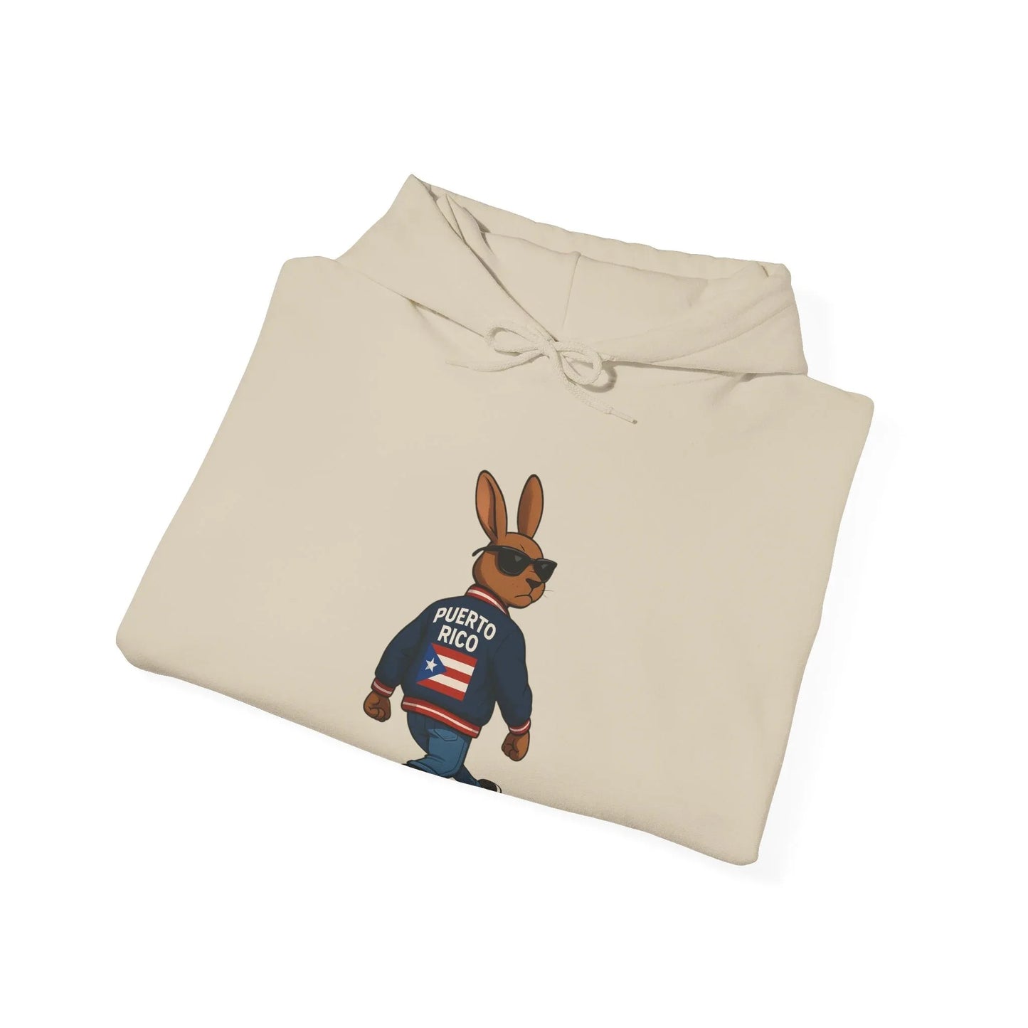 Rabbit Streetwear Hoodie — 'Puerto Rico' Sweater Graphic Pullover Printify
