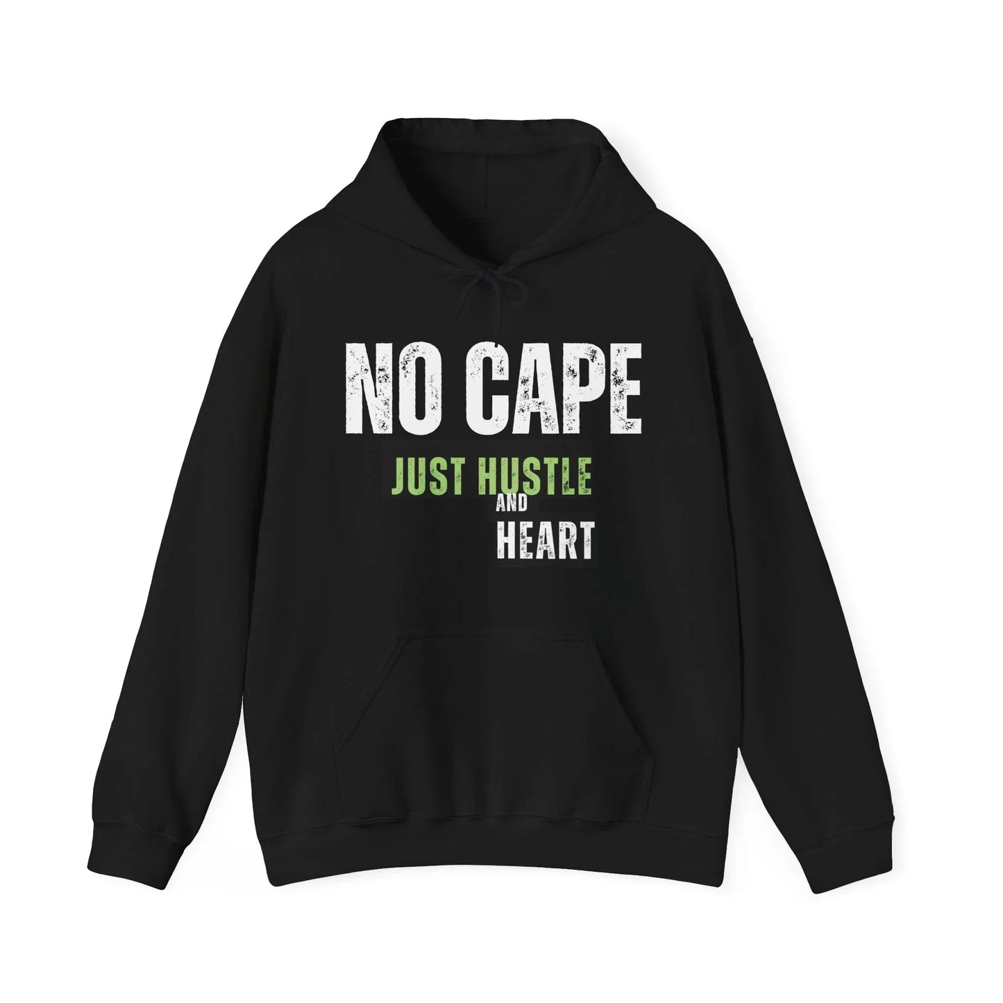 Hoodie — “Just Hustle and Heart” Motivational Pullover Printify