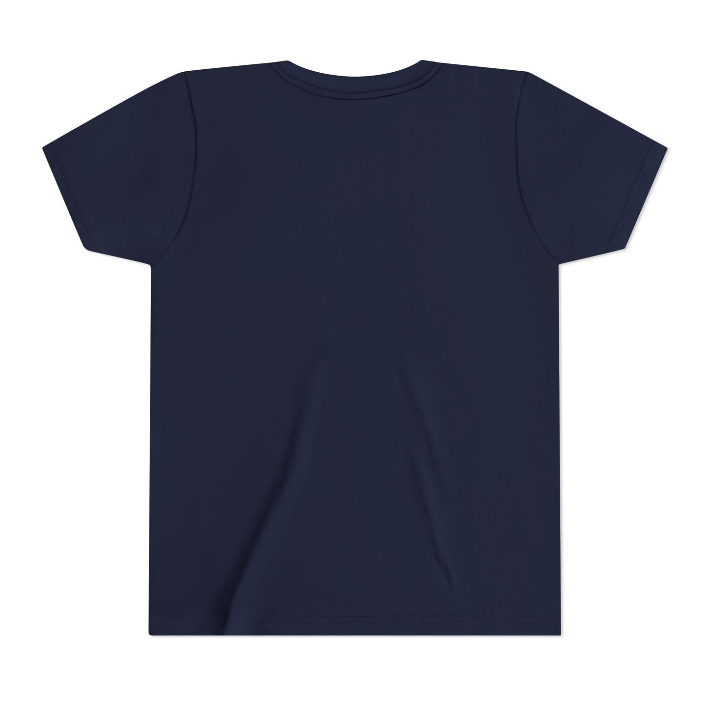 Back view of Home Is Where Life Is youth graphic t-shirt in navy by Leela's Ink, Bella+Canvas 3001Y