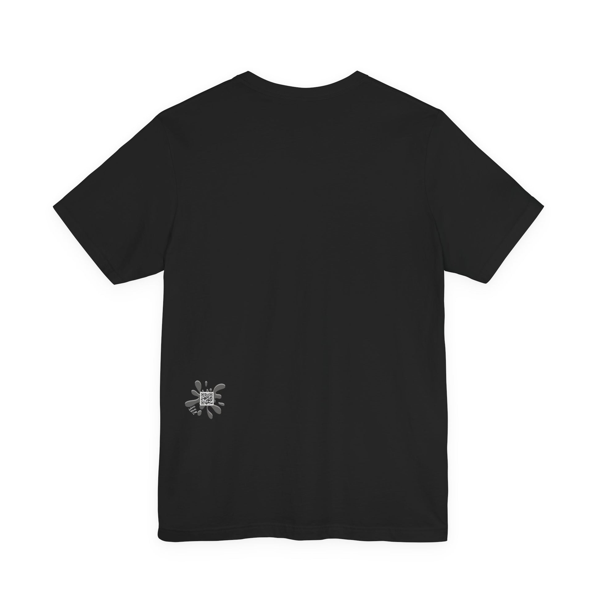 Black real world loading graphic tee — back hem detail print streetwear graduation tee Leela's Ink