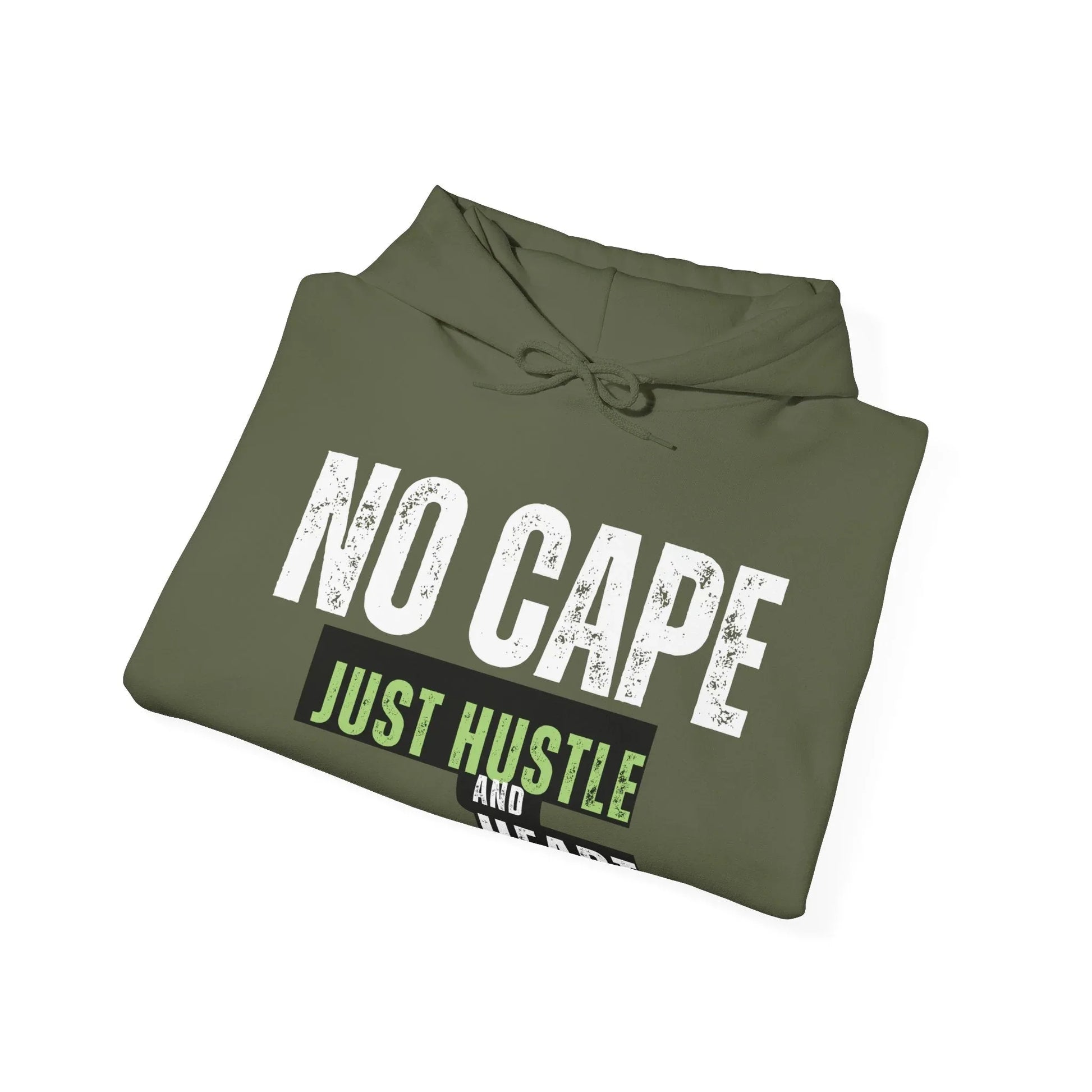 Hoodie — “Just Hustle and Heart” Motivational Pullover Printify