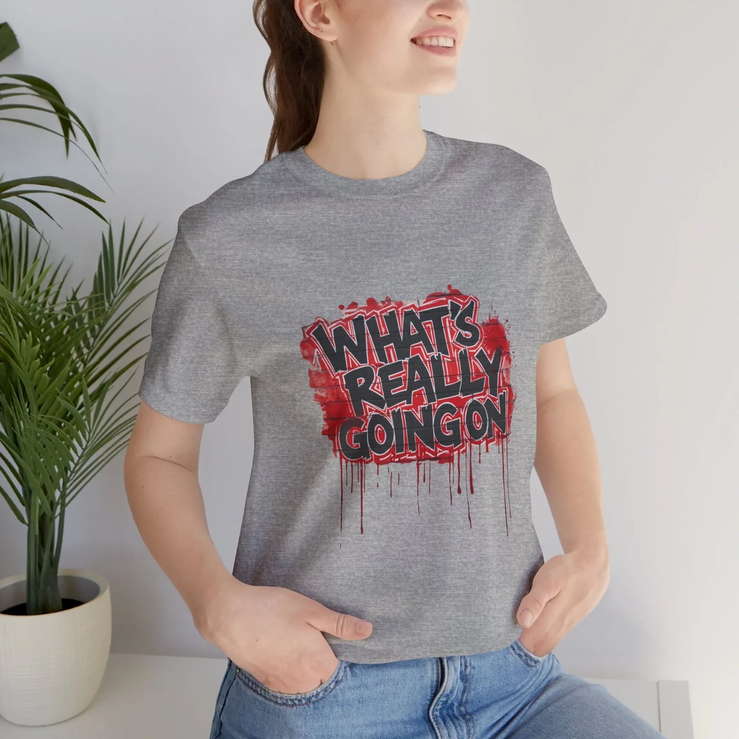 What's Really Going On Graphic Tee – Brick Wall Graffiti Streetwear | Leela's Ink

