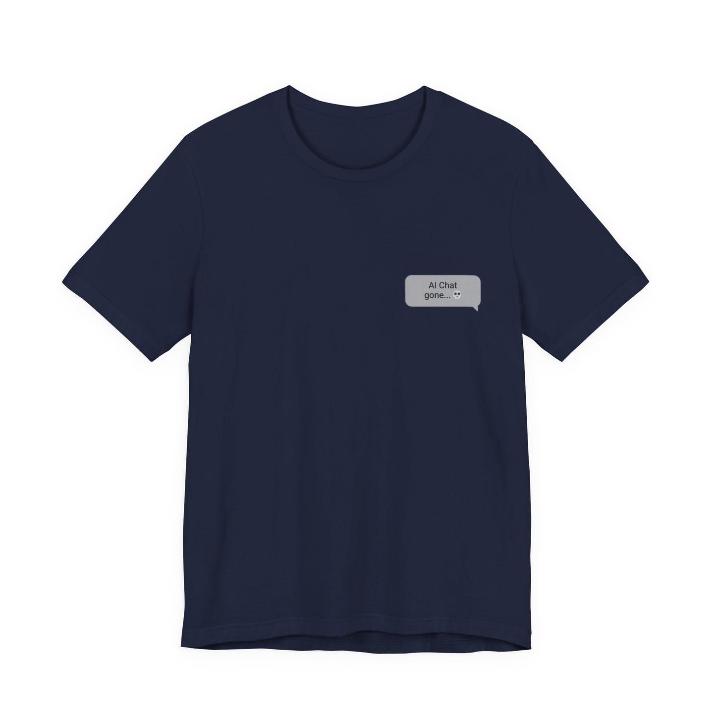 Am I Overthinking graphic tee flat lay in navy with left chest chat bubble print
