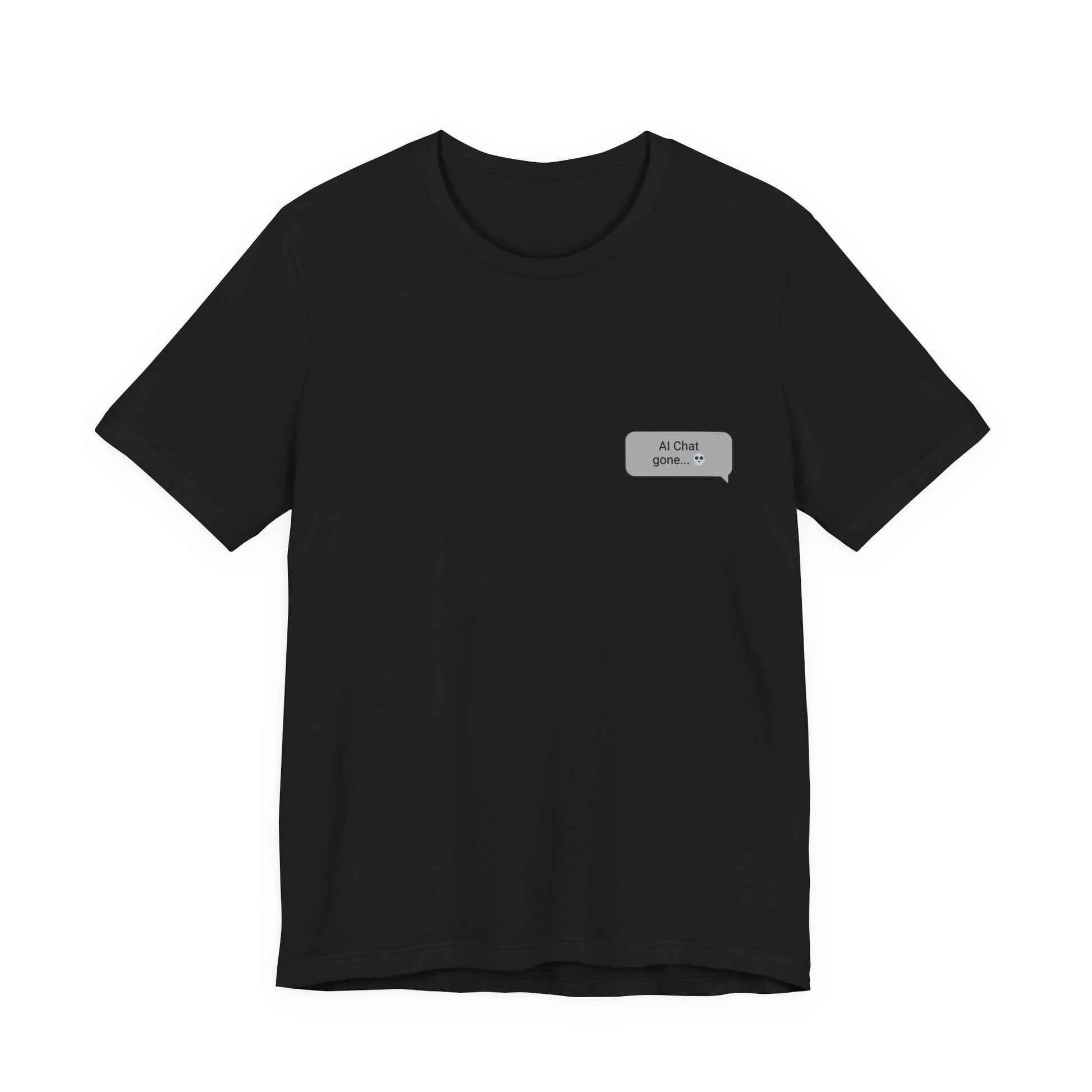 Make Me Productive Today graphic tee flat lay in black with left chest chat bubble print
