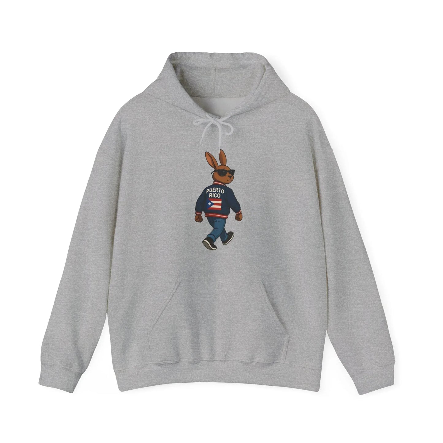 Rabbit Streetwear Hoodie — 'Puerto Rico' Sweater Graphic Pullover Printify