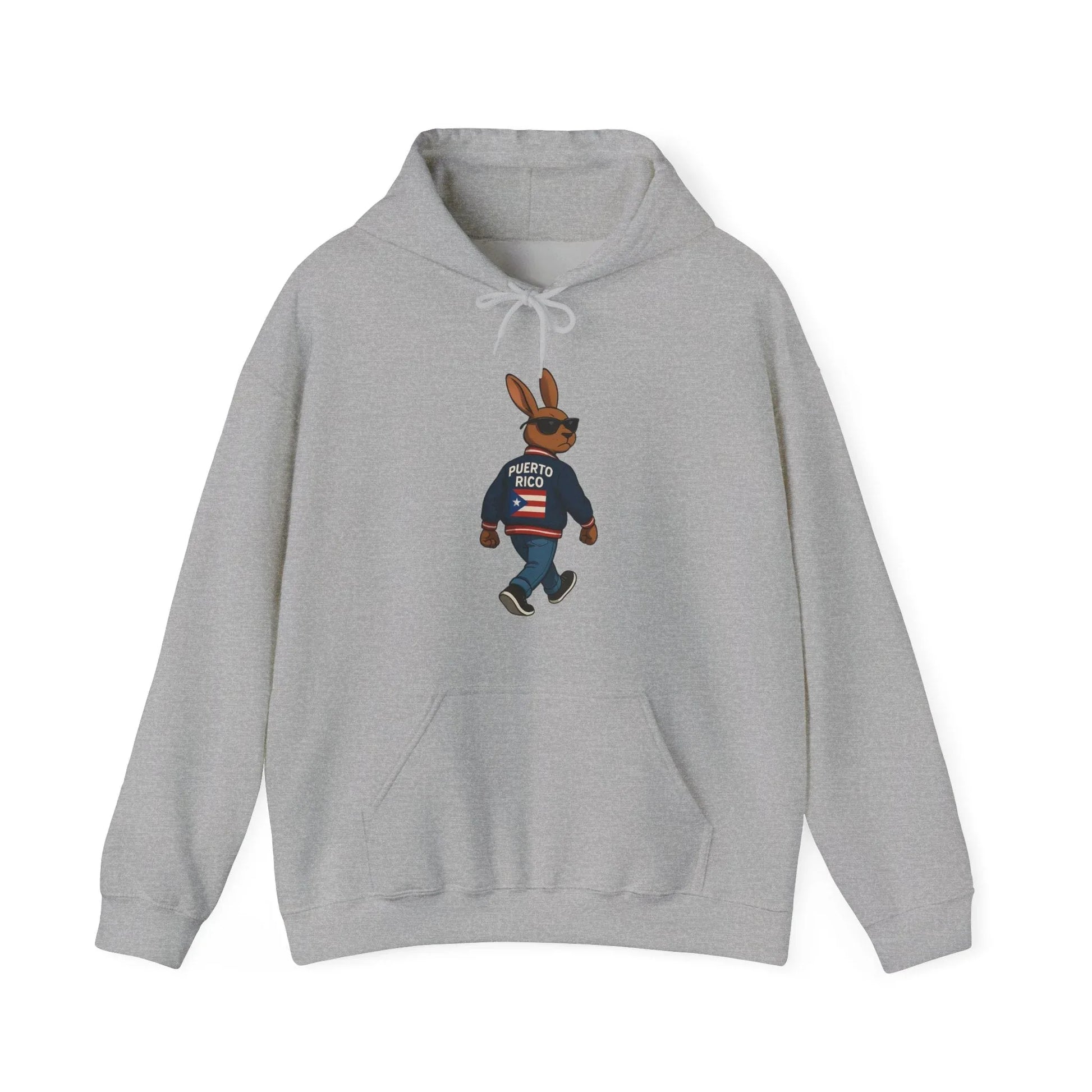 Rabbit Streetwear Hoodie — 'Puerto Rico' Sweater Graphic Pullover Printify